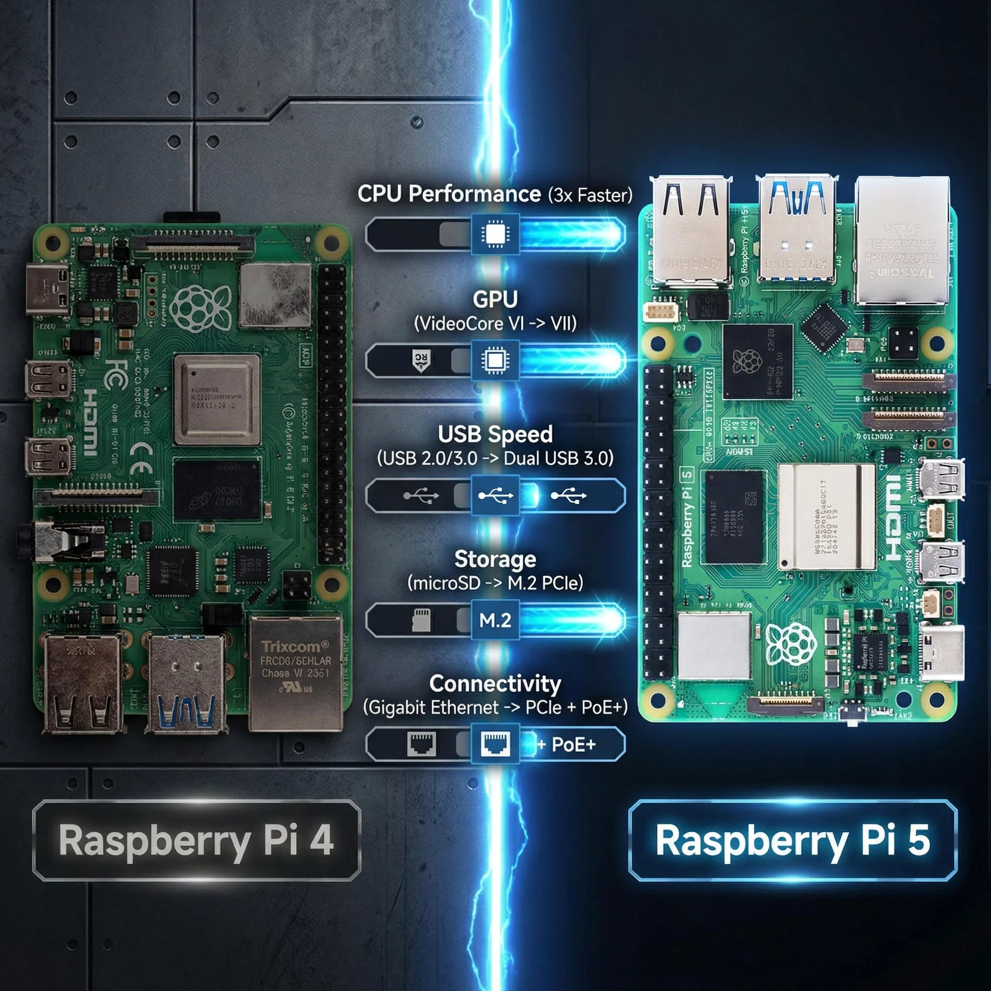 Pi 5 Scheda di Sviluppo Computer con 4GB RAM, AI Programming Learning Kit per Raspberry Pi Python e Robotica