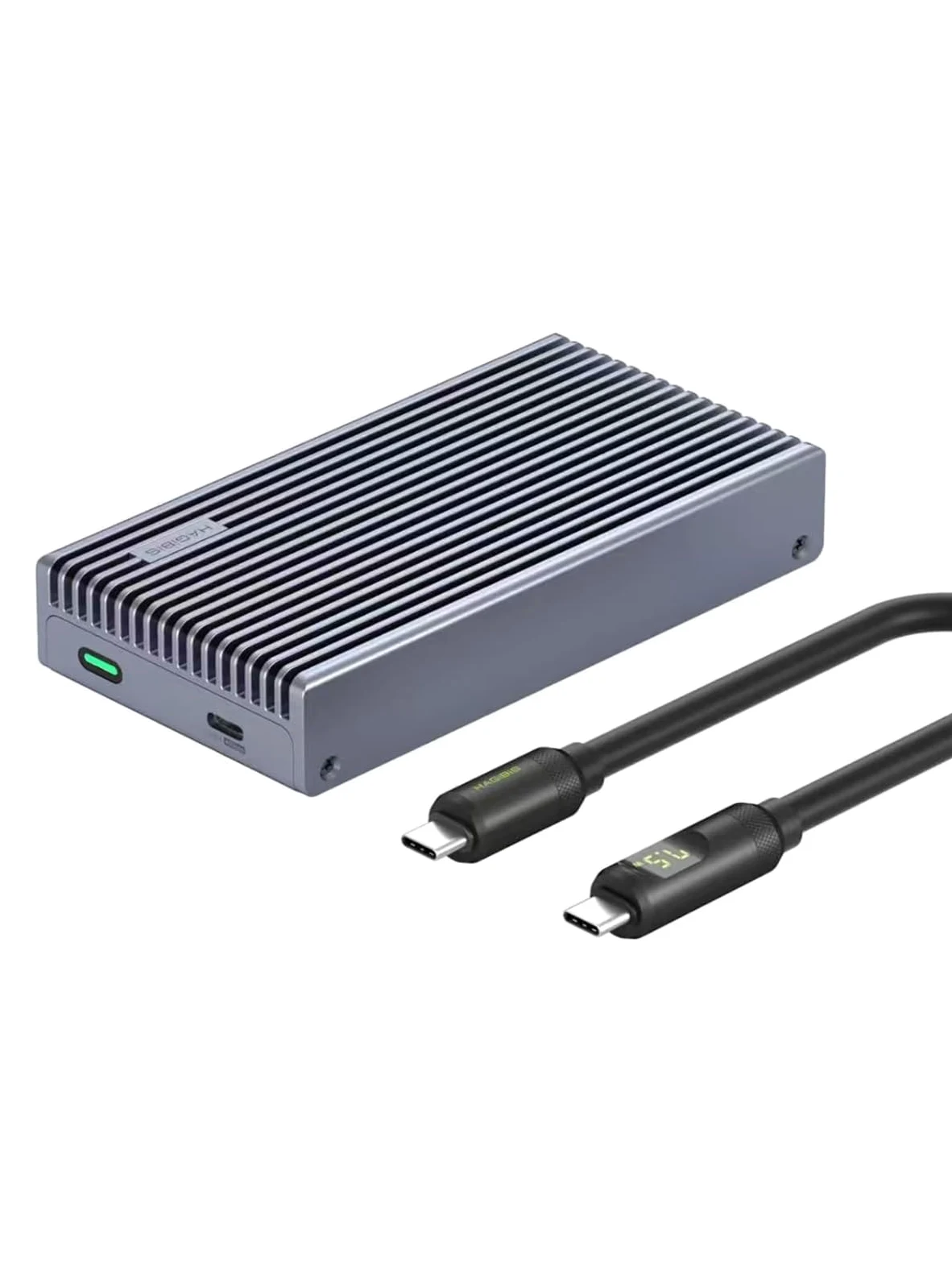 Hagibis Alloggiamento SSD M.2 NVMe, custodia SSD USB4 da 40 Gbps con display a LED Cavo USB4 PCIe3.0x4 Custodia per unità a stato solido esterna USB C in alluminio, chiave B&M+M 2230/2242/2260/2280