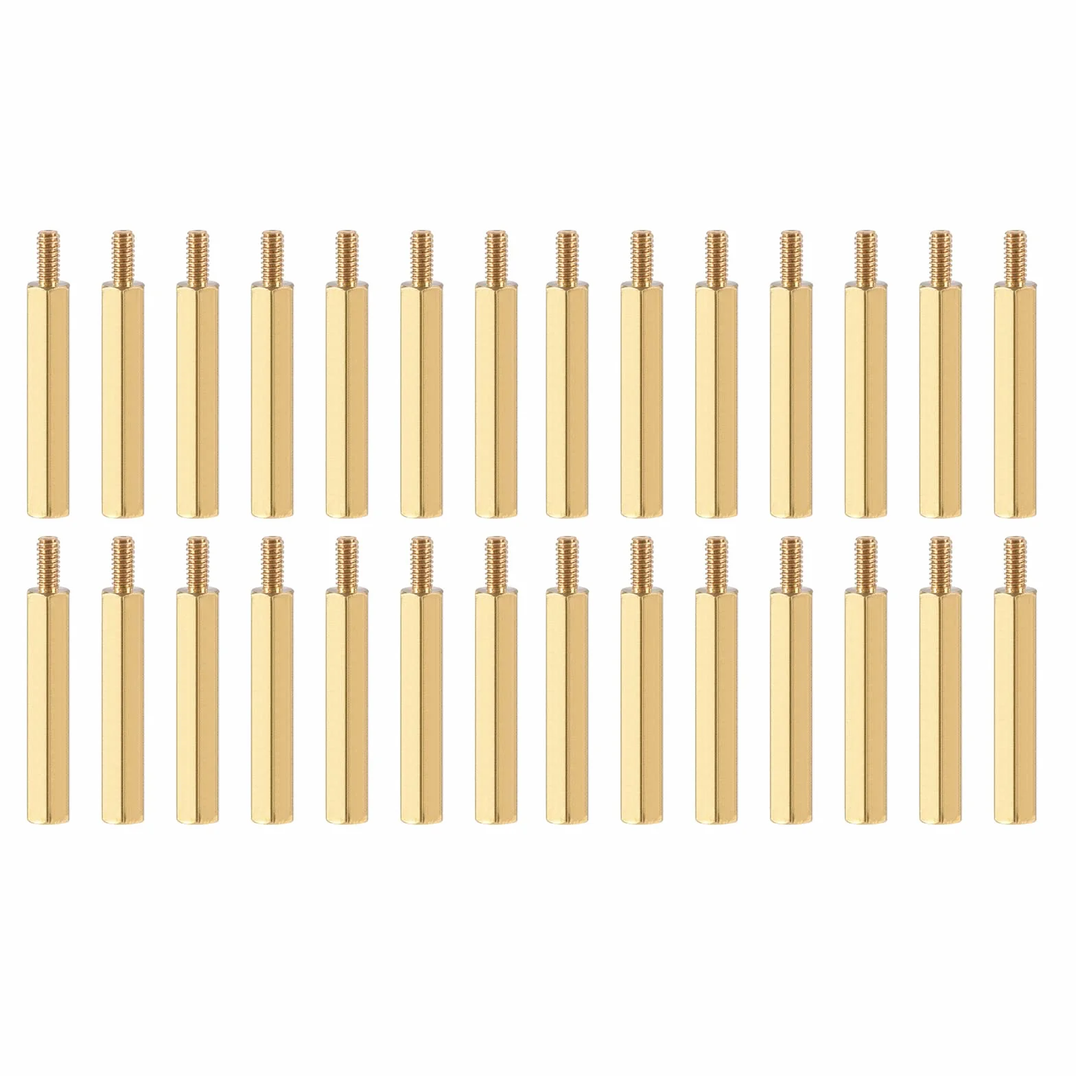 YOKIVE 20pz M2.5 Distanziale Viti, Ottone Esagonale PCB Distanziali, Mantiene Altezza Consistente, Ottimo per Scheda Madre (Tono oro, 30mm+6mm)