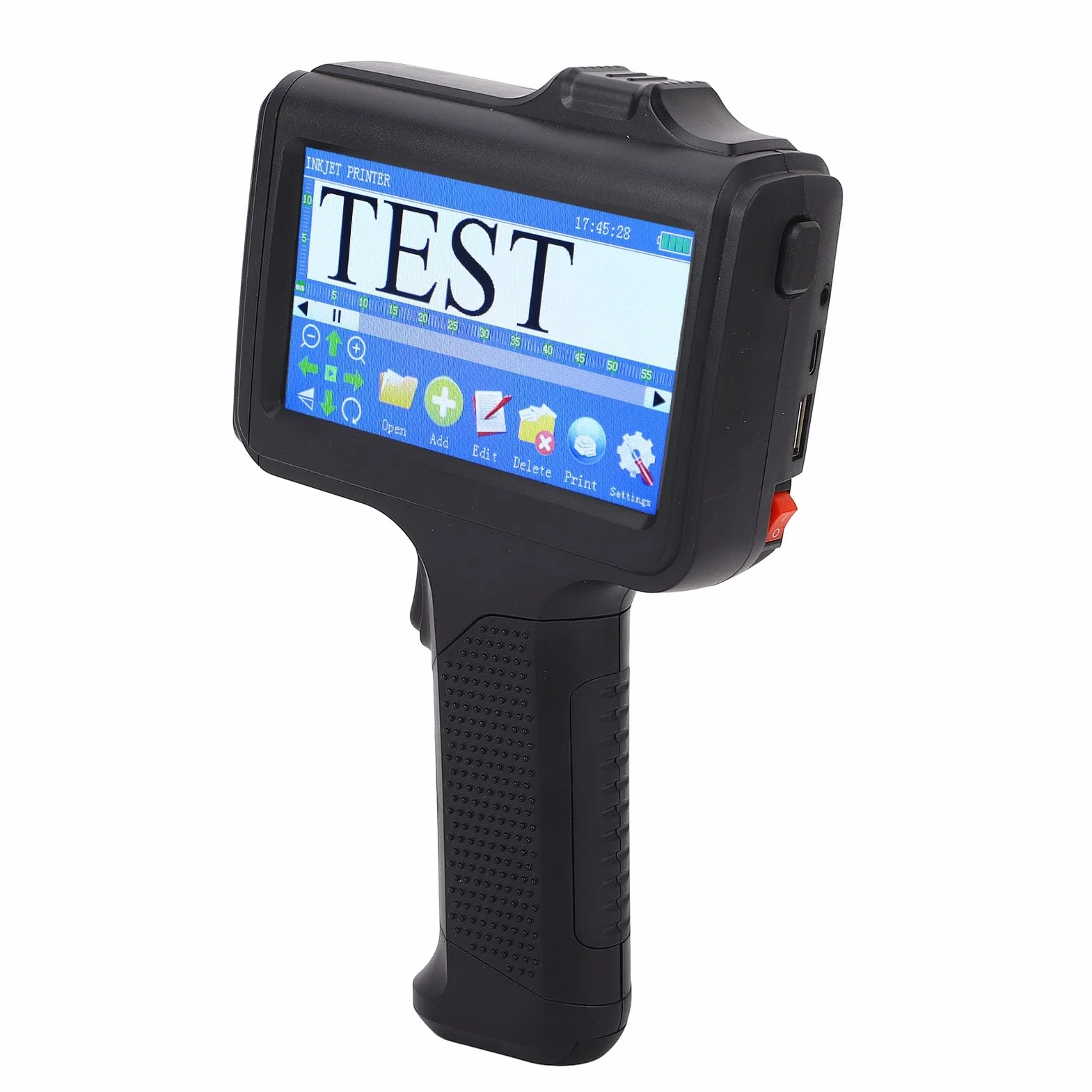 Stampante a Getto d'inchiostro Portatile, Touchscreen HD da 4,3 Pollici Batteria da 2600 MAh Stampante a Getto d'inchiostro Portatile, Pistola per a 'inchiostro con Altezza di Stampa