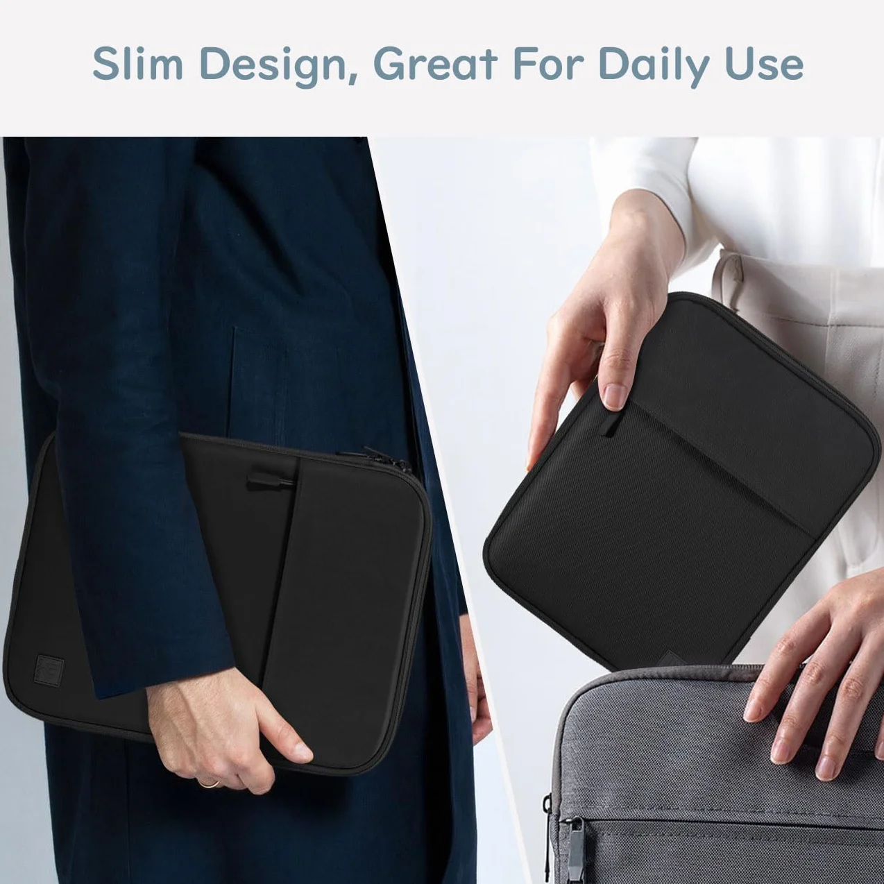 Dadanism 13 Pollici Tablet Custodia Borsa Portatile per iPad Pro 13" M5/M4, iPad Air 13" M4/M3, iPad Pro 12,9", MacBook Neo/Air M5 M4 13", Galaxy Tab S10 FE Plus 13,1"/Tab S10+ Plus 12,4", Nero