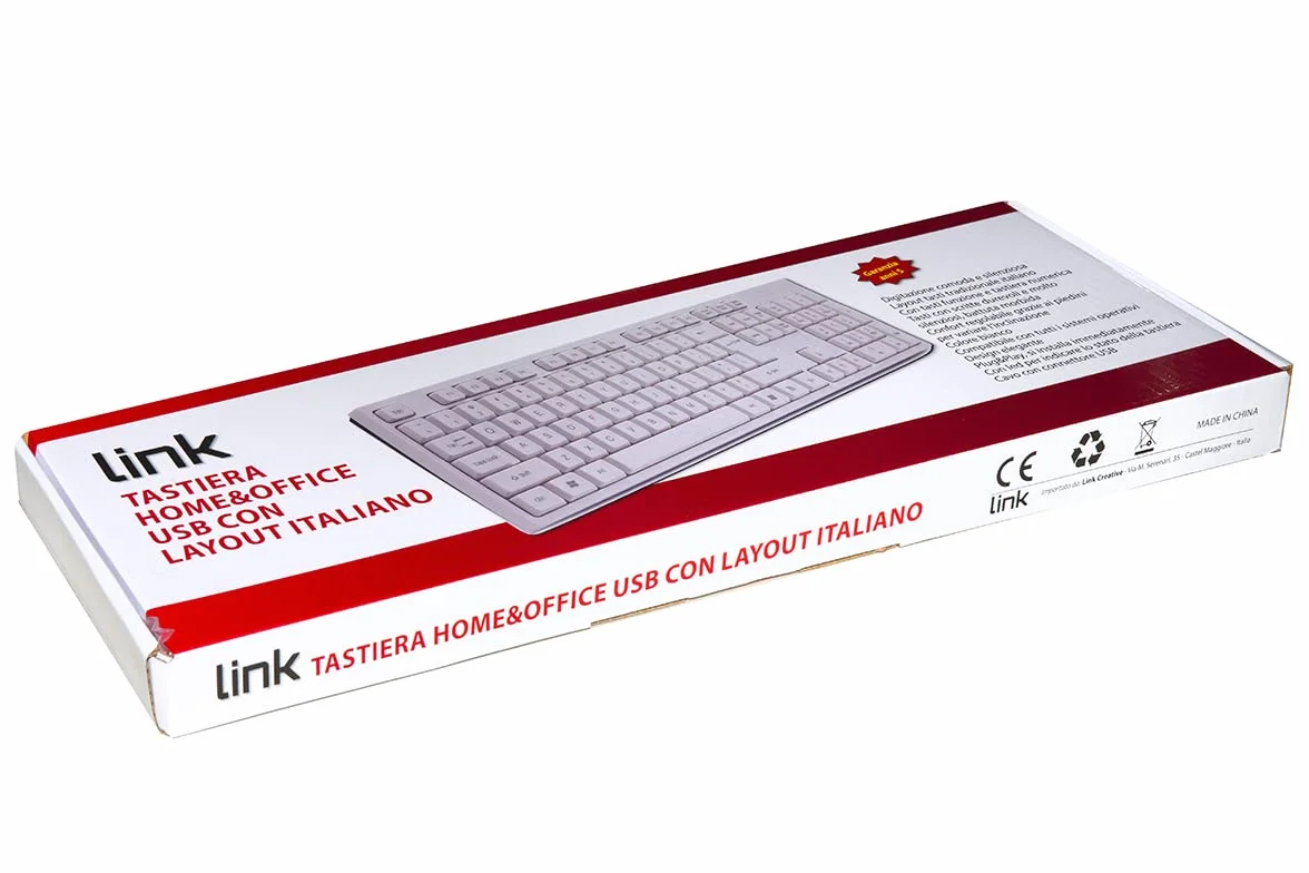 LINK Tastiera Italiana 105 Tasti Colore Bianco CONNETTORE USB