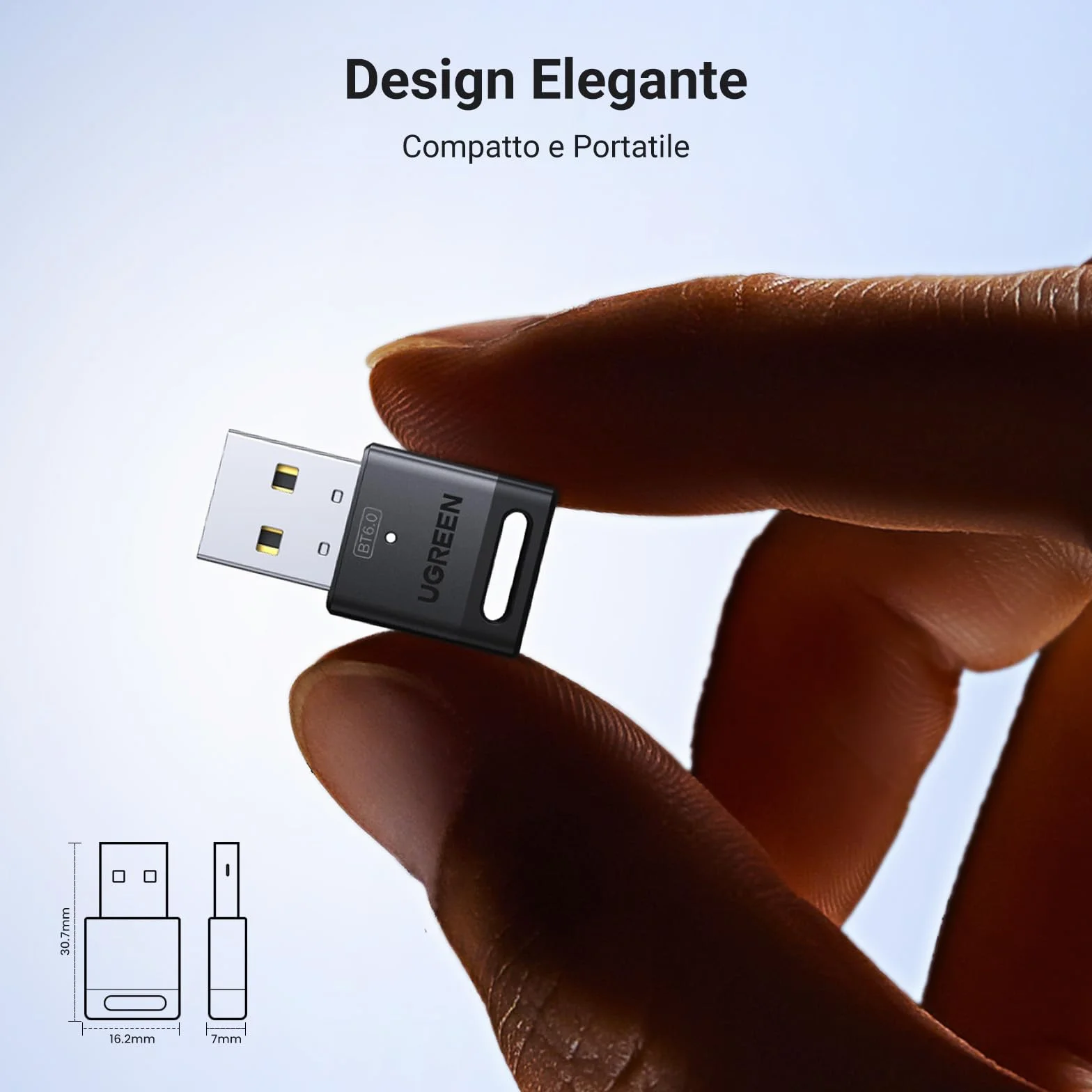 UGREEN BT6.0 Adattatore Bluetooth 6.0 USB Chiavetta Bluetooth per PC Windows 11 10 8.1 con Controller di PS5 PS4 Telefono Cuffie Auricolare Tastiera Mouse