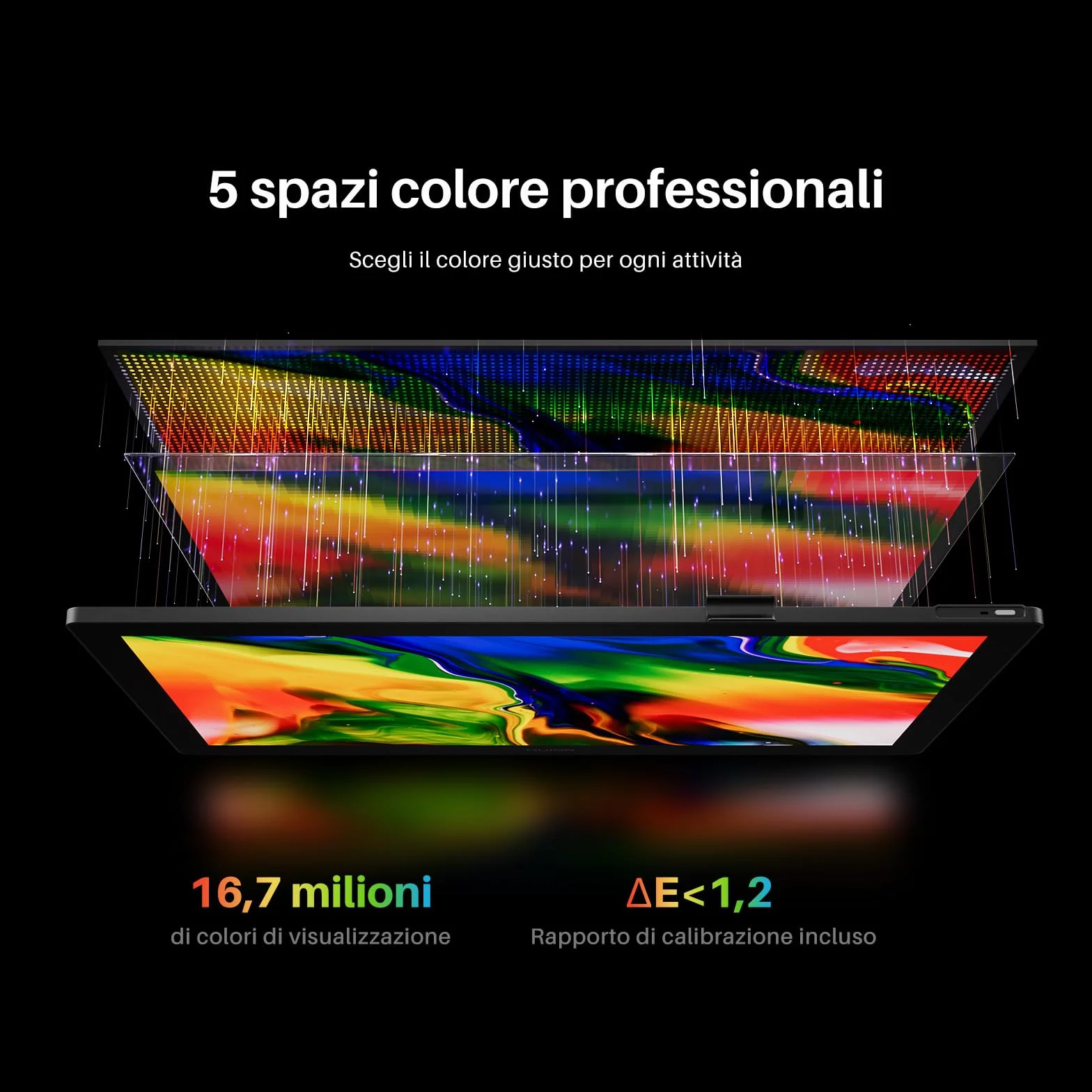 Huion Kamvas 22 (Gen 3 Tavoletta Grafica Con Schermo, display QHD 2,5K 21,5" 90Hz, stilo PenTech 4.0, 16384 livelli, 99% sRGB, ΔE<1,2 per illustrazione, design e animazione