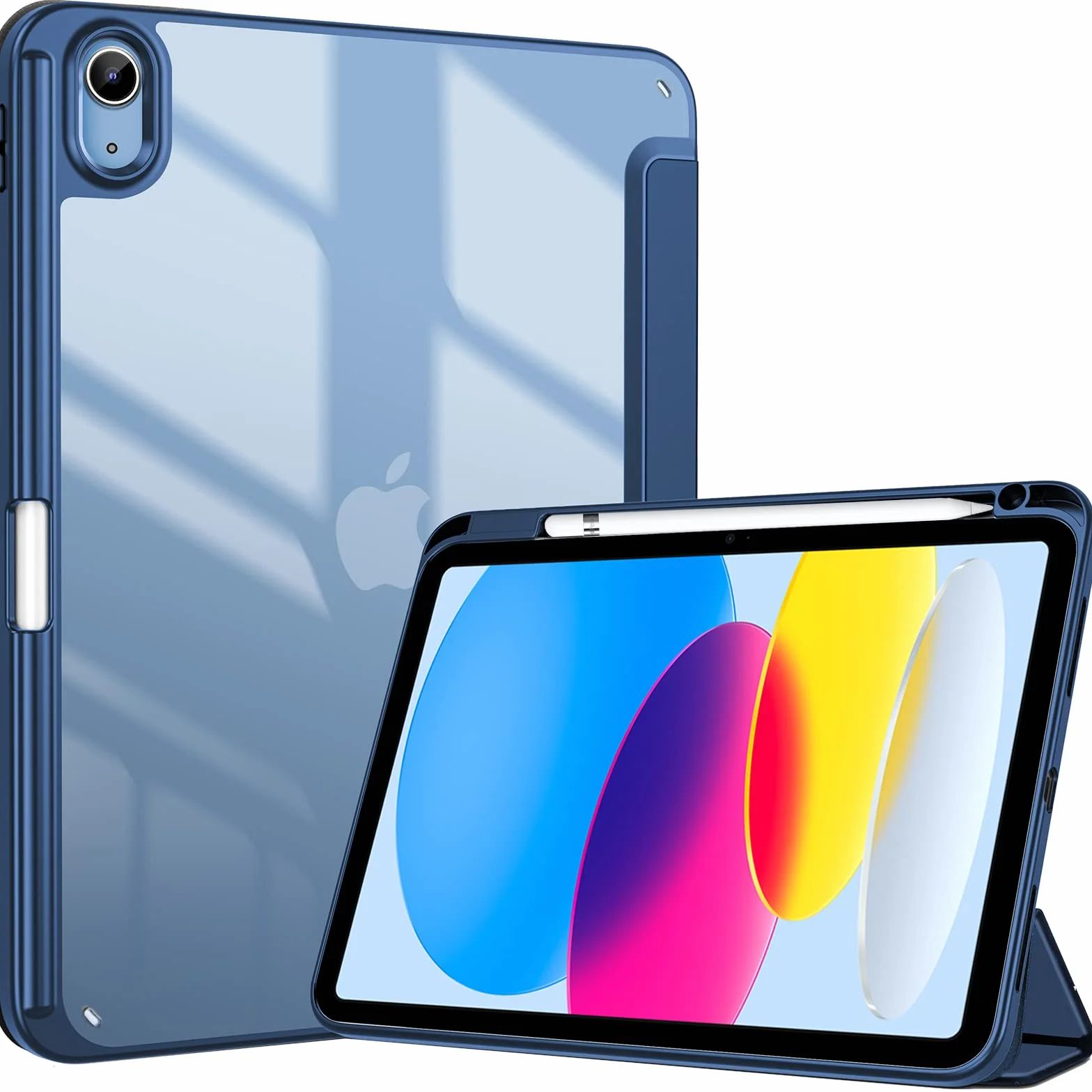 ProCase Cover iPad 11 Generazione A16 11 Pollici 2025, iPad 10 Generazione 10,9 Pollici 2022, Custodia Portapenna Auto Sonno/Veglia - Blu Marino