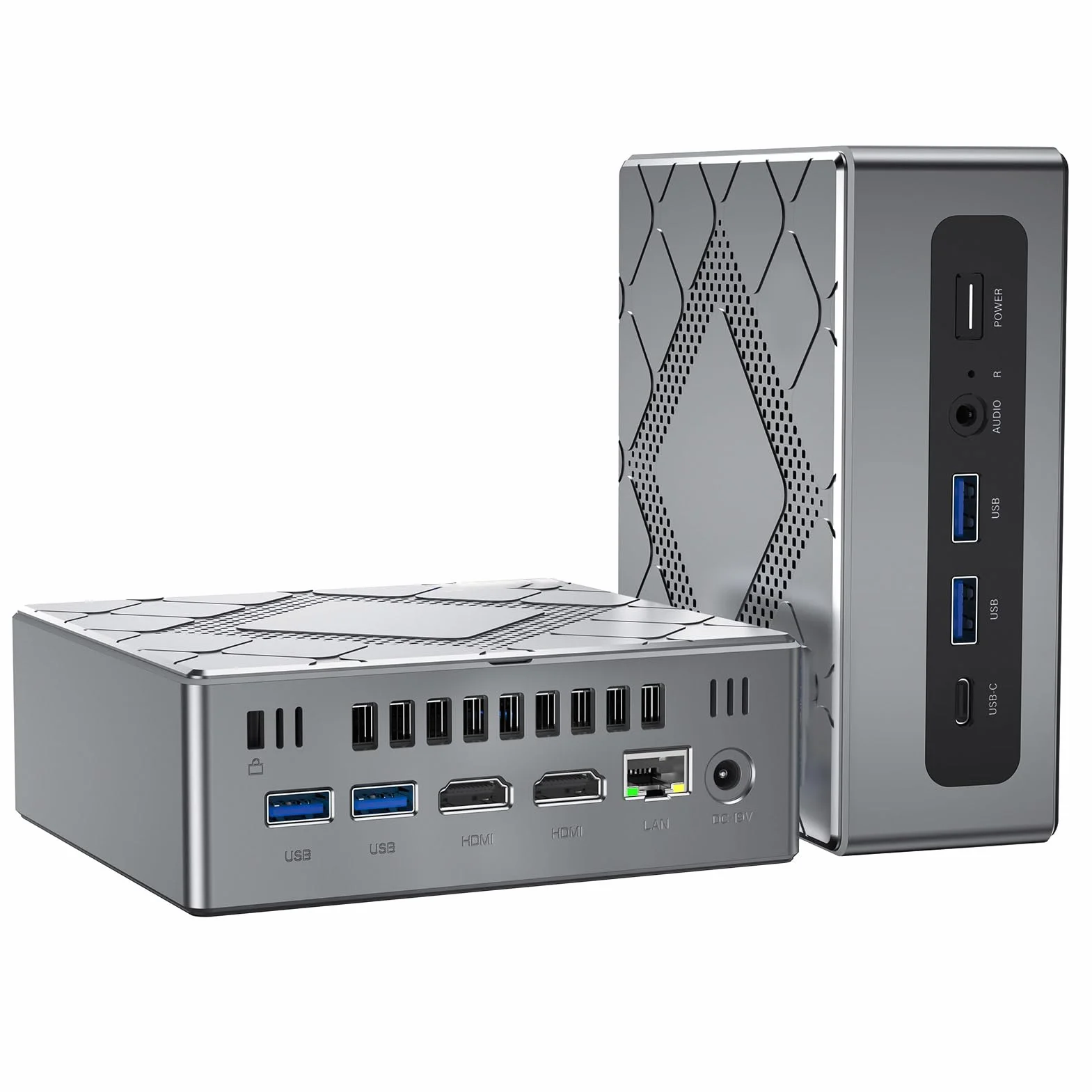 NiPoGi CK10 Mini PC W11 Pro Ιntel Core i5 12450H(4,4GHz,12C/12T,12MB Cache) Computer da scrivania 16GB+16GB RAM 3200MHz+512GB M.2 NVMe SSD, WiFi6/BT5.2/2*HDMI+ 1*VGA Triple Display 4K UHDHD/Tipo C