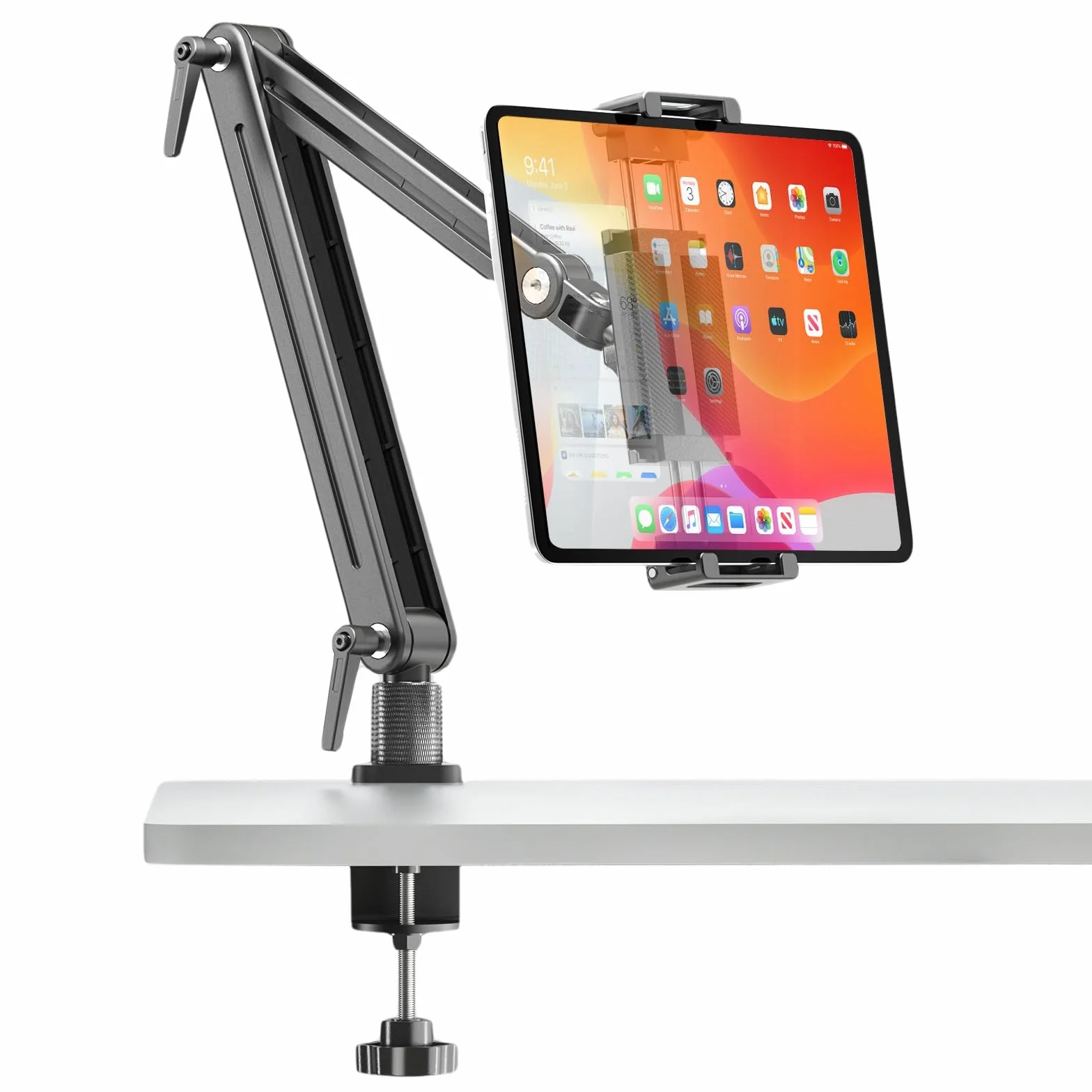 Supporto Tablet in Alluminio Regolabile per iPad Air/Pro/Mini, Samsung 4.7-18.5 Pollici