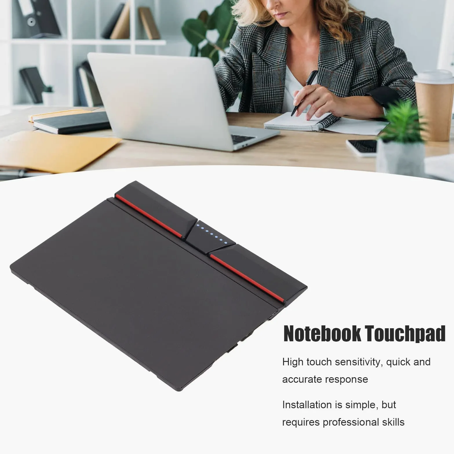 ciciglow Touchpad Notebook a Tre Pulsanti Plug and Play Sostitutivo per ThinkPad T440 T450 T440S T450S T460 - Sensibile al Tocco, Facile Installazione, Durevole in ABS e Lega Alluminio
