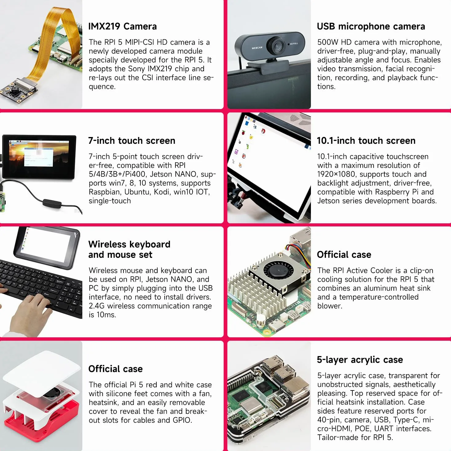 Yahboom Raspberry Pi 5 4GB Starter Kit with 64GB SD Card | Raspberry Pi 5 Aluminum Case Passive Cooling, 27W 5.1V 5A USB C Power Supply, HDMI Cable (4GB-Metal Case Kit)