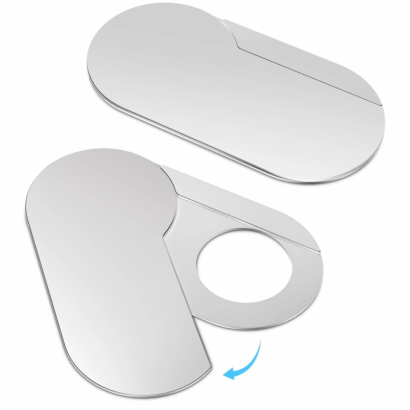 CloudValley Webcam Cover Rotante per MacBook Air, 0.4mm Ultra Sottile Metallo per MacBook Pro, Laptop, iMac, iPad, PC, iPhone, Fotocamera Accessories Webcam Cover [2 Pezzi] Argento