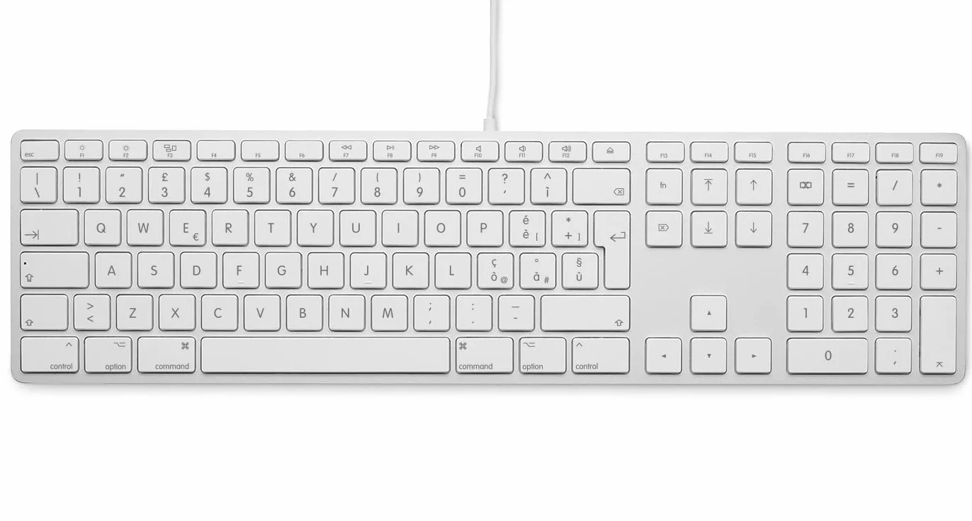 LMP - tastiera italiana (QWERTY) con tastierino numerico, copertura superiore in alluminio e 2 porte USB - per Mac