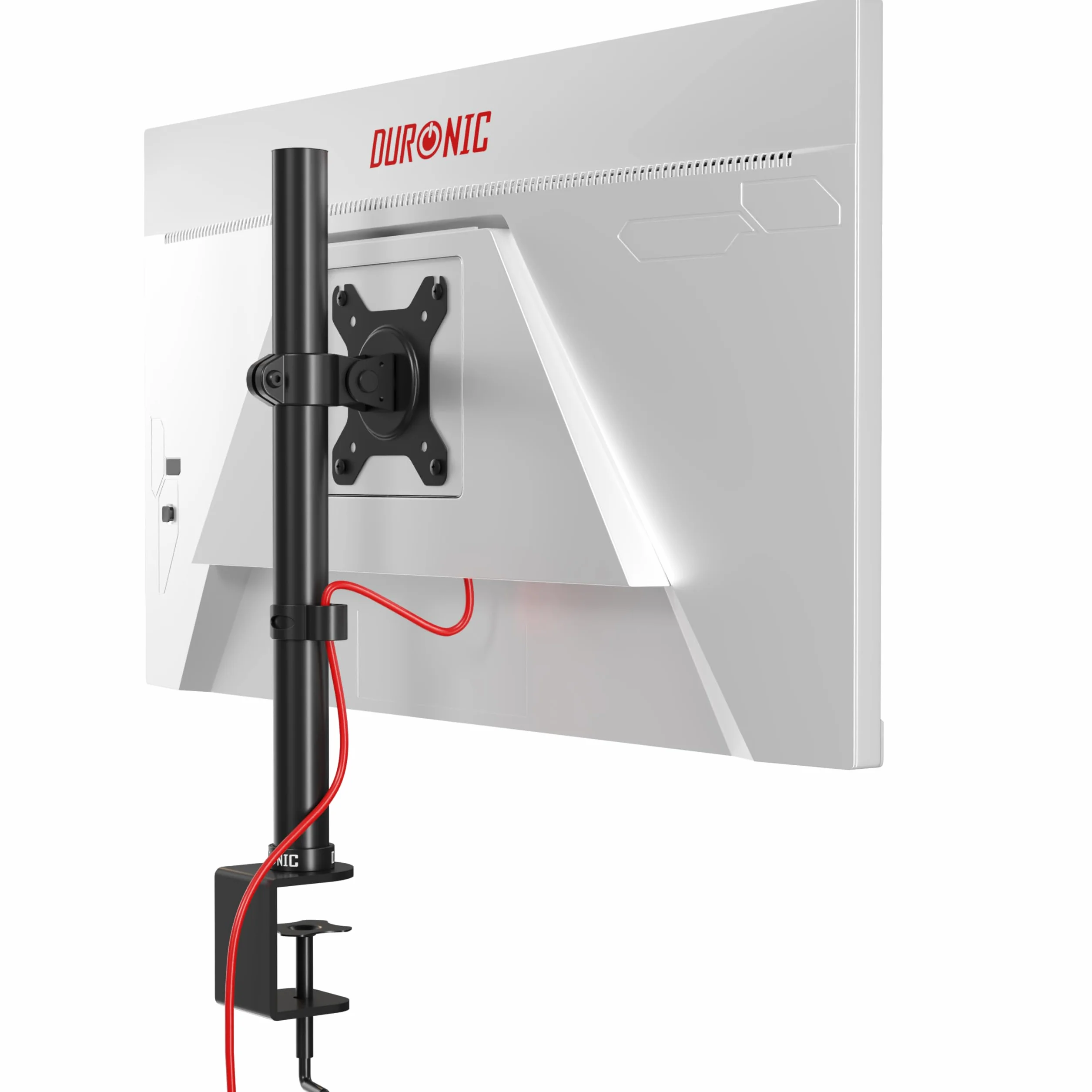 Duronic Braccio singolo per monitor DM151X1 Supporto per monitor regolabile in altezza Morsetto Riser per schermi PC da 13"-32" Supporti da scrivania con supporto VESA per monitor con capacità di 8 kg