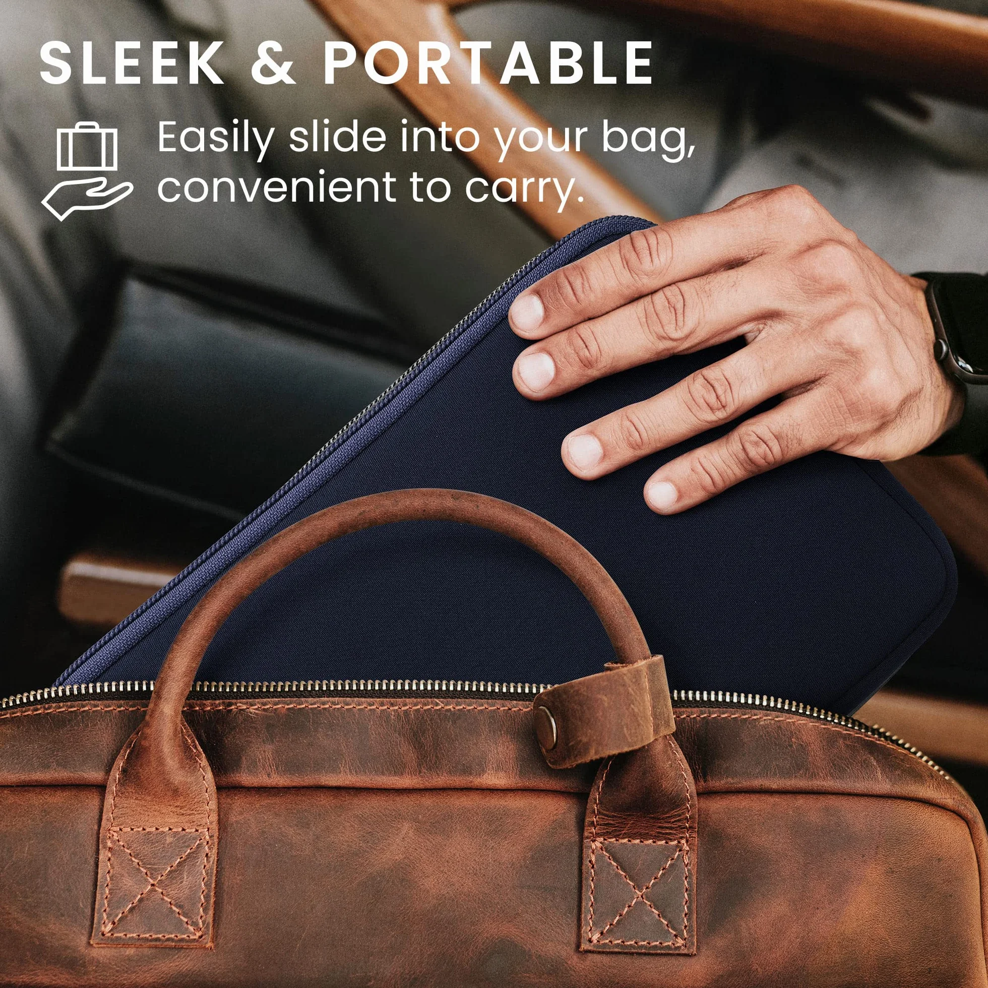 kwmobile Cover Tablet Compatibile con 8"-8,4" Tablet - Custodia eReader Universale - Copertina Protettiva in Neoprene blu scuro
