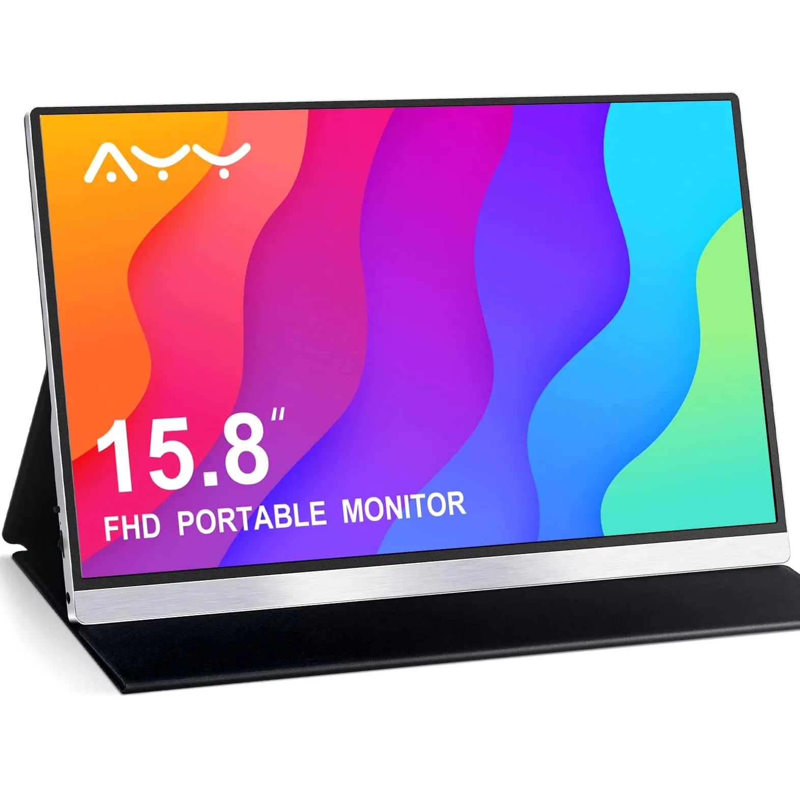 AYY Monitor Portatile da 15.8 Pollici FHD 1080P USB-C HDMI Schermo Secondario Esterno per Computer HDR IPS Gaming Estensione per PC MAC Smartphone PS4/5 Xbox Switch con Altoparlanti Integrati