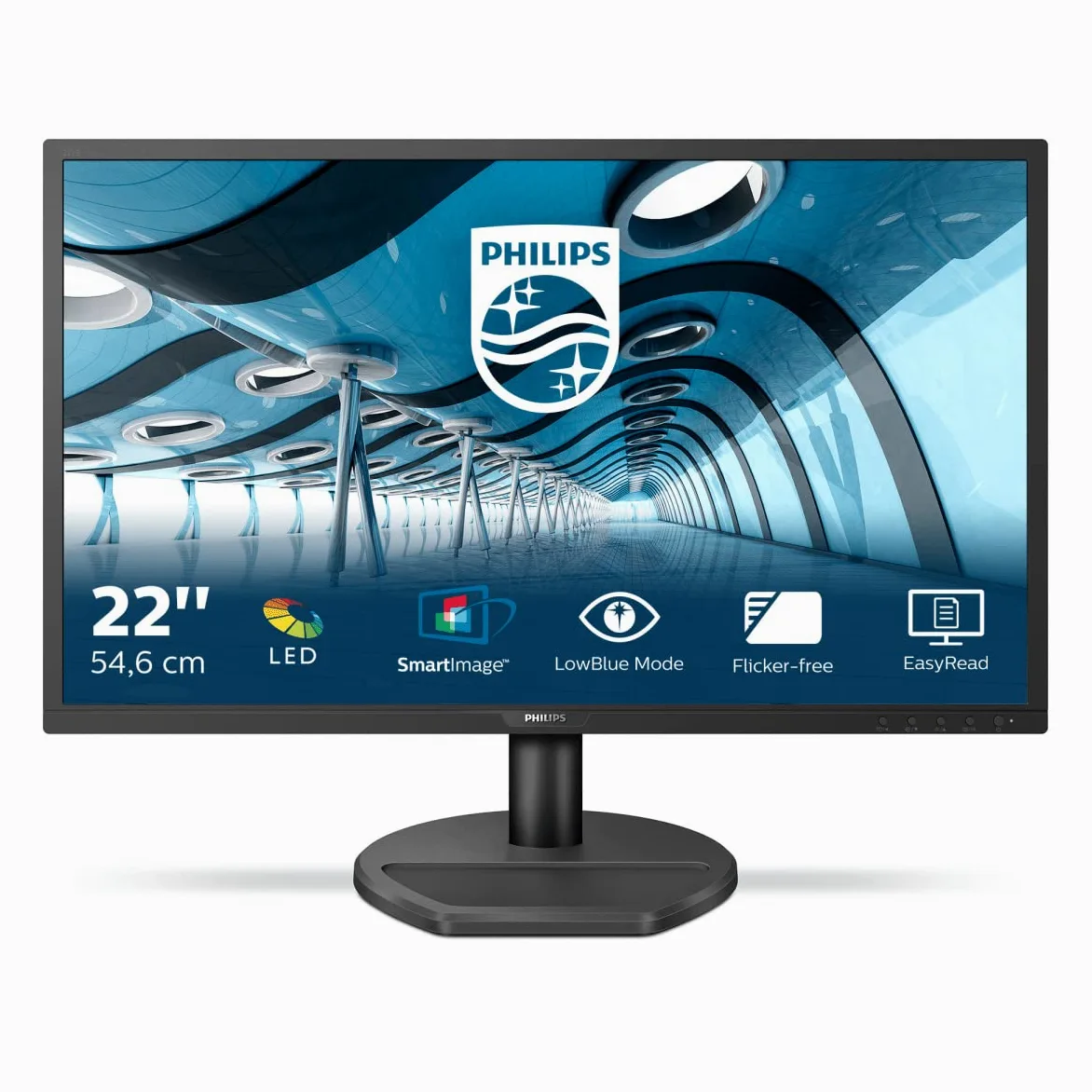 Philips - MMD Monitors Italia Gaming Monitor 221S8LDAB, 22" LED, Full HD, 1 ms, Casse Audio Integrate, HDMI, DVI, VGA, Low Blue Light Protezione Occhi, Flicker Free, VESA, Nero