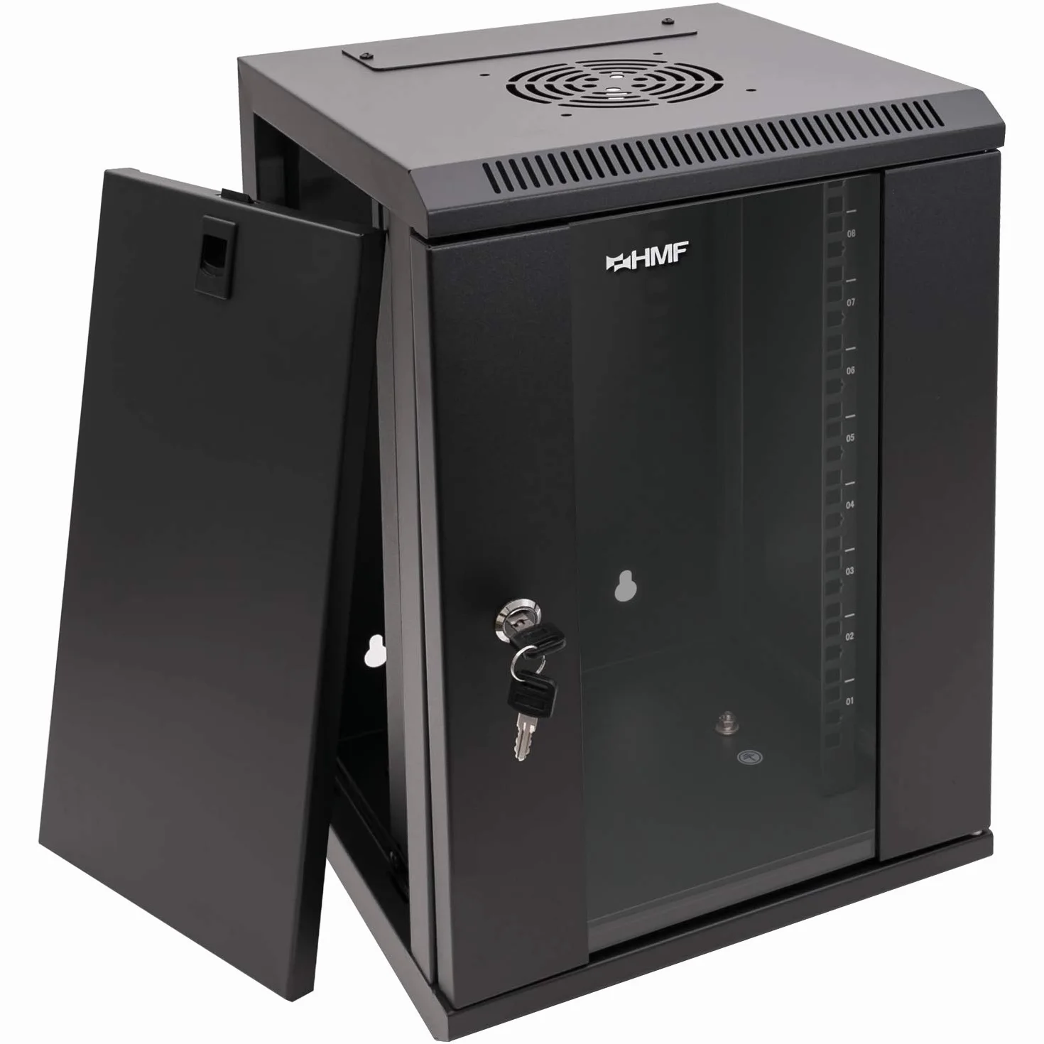 HMF 63309-02 Armadio rack 10 pollici, Armadio di rete | 9 U | Completamente Assemblato | 31,2 x 30 x 48,3 cm | nero