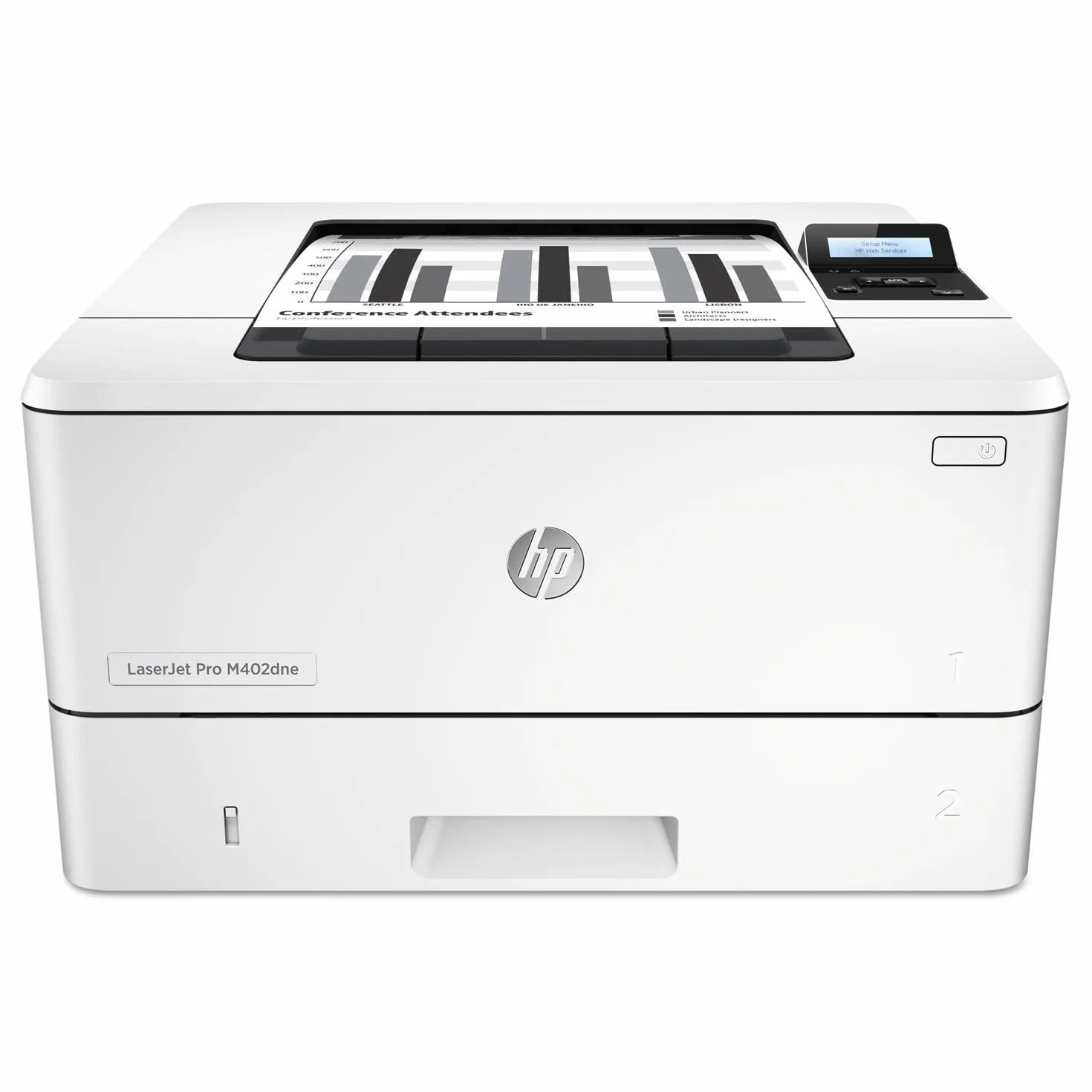 HP OfficeJet Pro M402DNE Laser Printer, Bianco