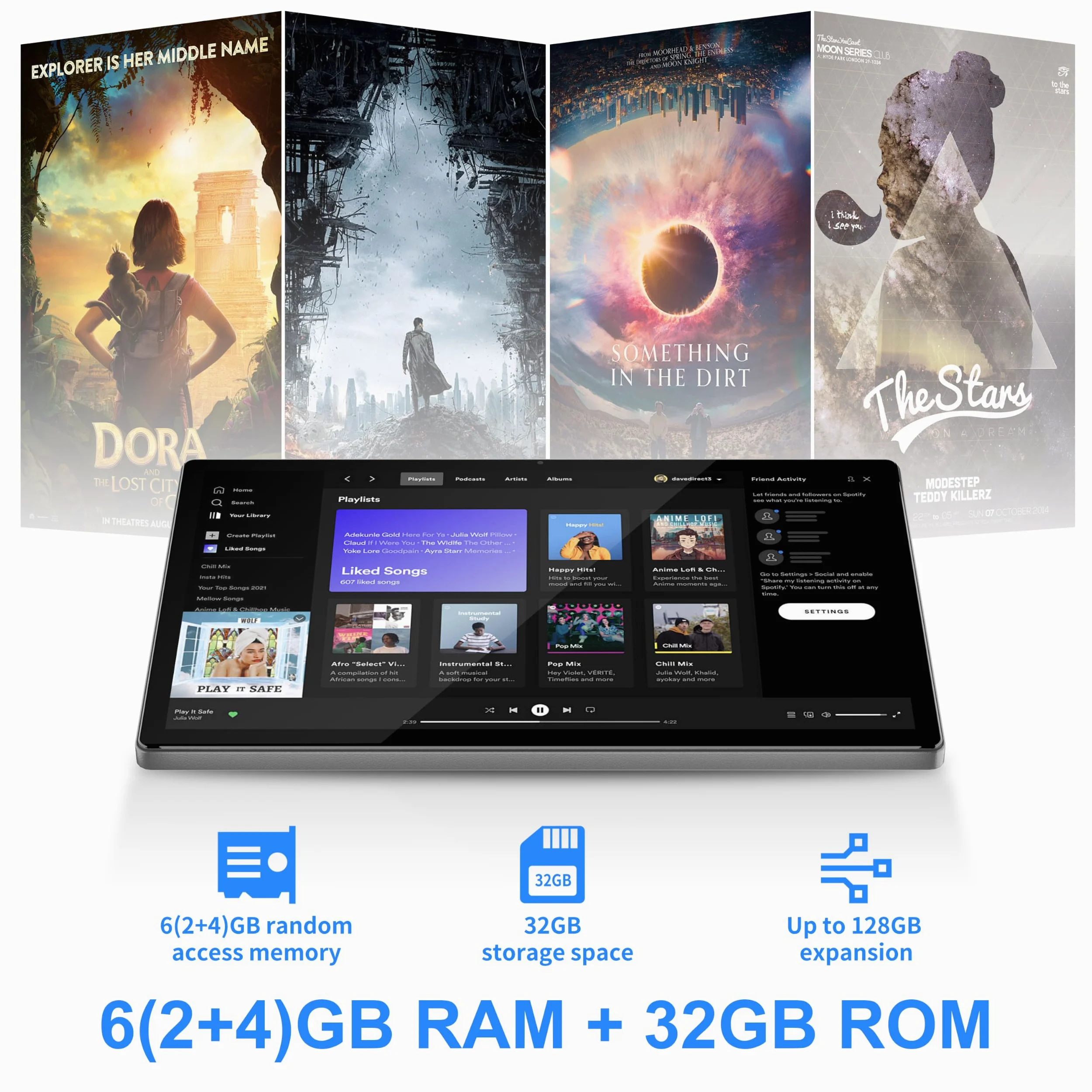 Tablet Android 15, tablet da 10 pollici con custodia, processore quad-core, fotocamera frontale 5.0MP + fotocamera posteriore 8.0MP, 5000mAh Bluetooth IPS, tablet Wi-Fi