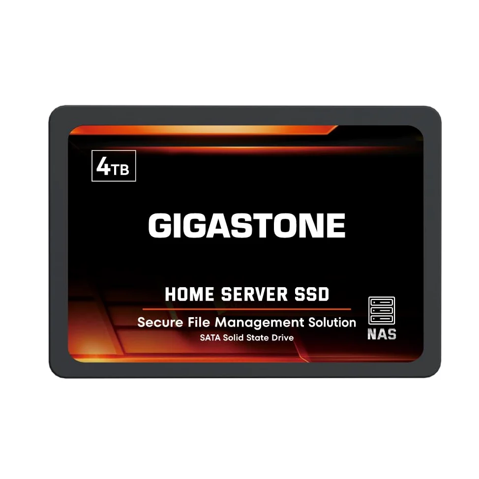 Gigastone Home Server SSD 4TB NAS SSD Drive Cache 24/7 Durevole Ad Alta Resistenza Sincronizzazione dati Cloud Personale Network Attached Storage RAID 3D NAND 2.5 "SATA Interni Hard Disk a stato