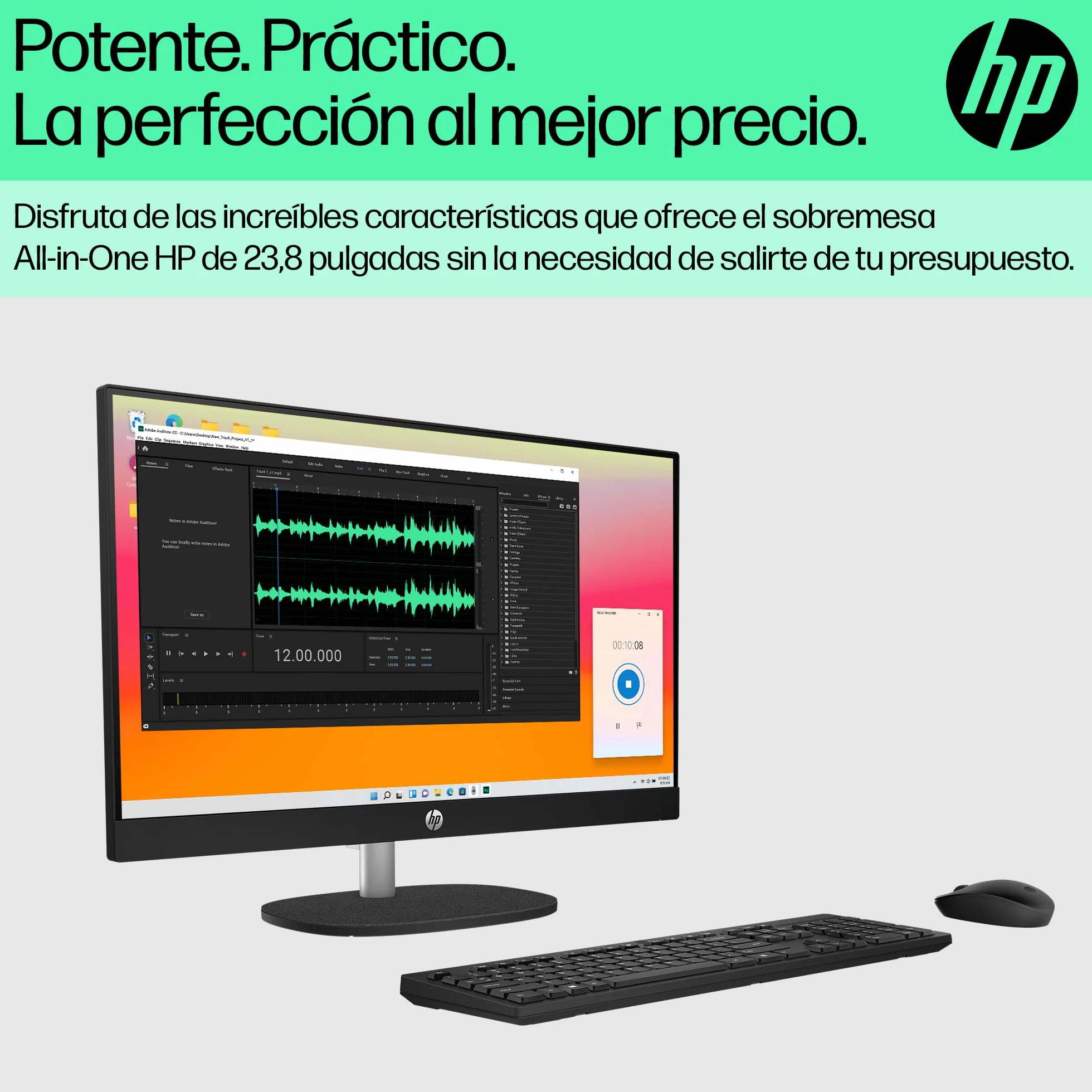 HP All-in-One 24-cr0101ns Computer desktop 23,8" FHD Intel Core i3-N300 8 GB RAM 512 GB SSD Intel UHD Graphics Windows Black Tastiera QWERTY spagnola