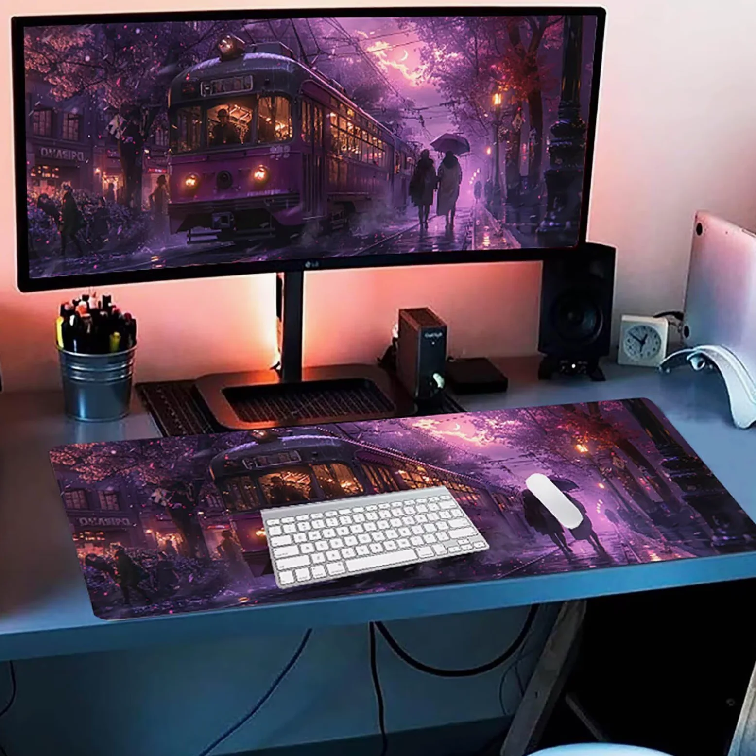 Tappetino Mouse XXL 1500 x 800 mm, Tappetino Mouse Strada, Gaming Mousepad Migliorare la Velocità e la Precisione, Mouse Pad con Base in Gomma Antiscivolo, Ufficio Accessori Gaming, Rosa B-4082