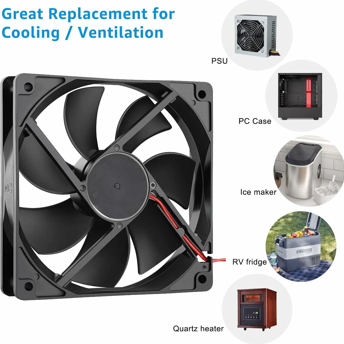 Gebildet Ventole per case Computer nere da 120mm Raffreddamento ad alte Prestazioni 12V CC a basso rumore 2pin (PH2.54) 1200 RPM Cuscinetto idraulico Silenzioso Lunga Durata Fino a 30.000 ore