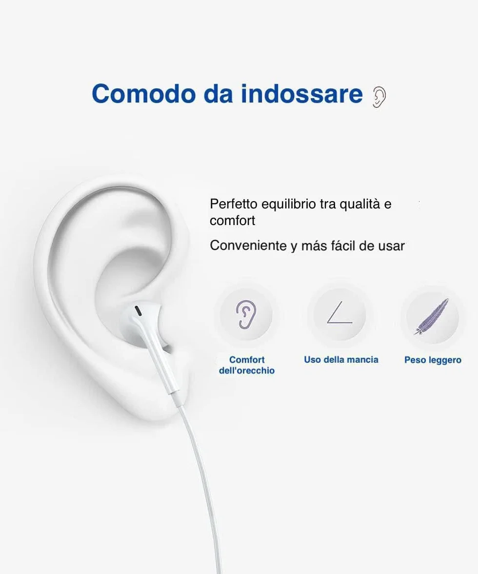 Cuffie USB C,Auricolari Type C con filo y Microfono Hi-Fi Stereo compatibile per iPhone 17/16/15 Pro Max Plus,iPad Pro Air,Samsung Galaxy S26/S25/S24/S23 A53 A33,Huawei,Google Pixel,Xiaomi