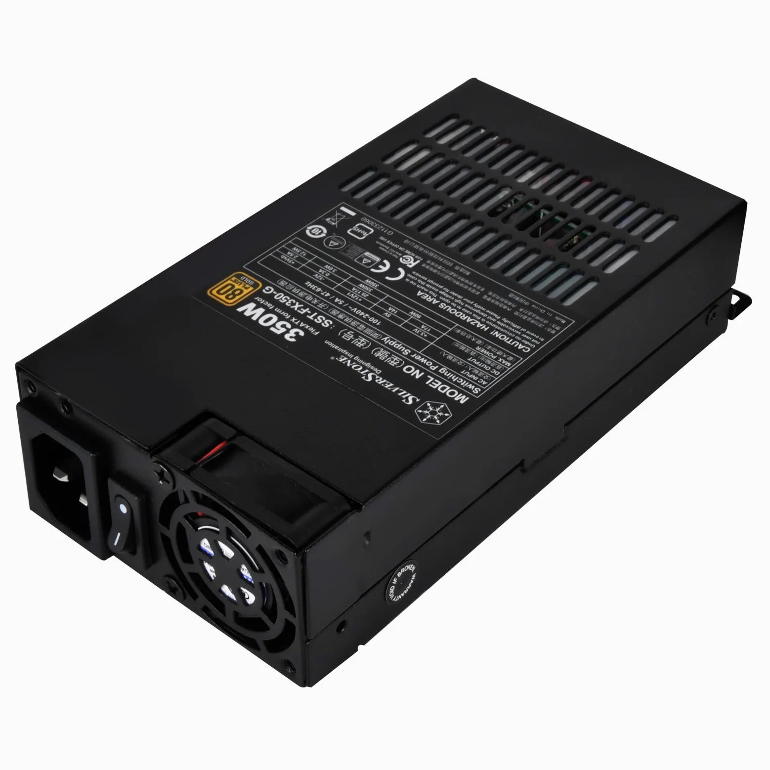 SilverStone SST-FX350-G - Alimentatore per PC Flex Series, 350W, 80 Plus Gold, ventola a basso rumore da 40mm