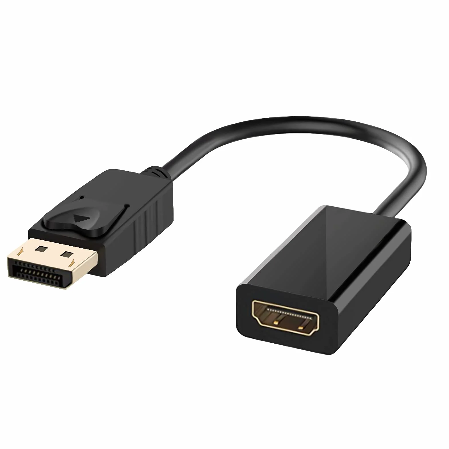 Jsdoin Adattatore da Displayport a HDMI Maschio Femmina 4K con Supporto Audio per Lenovo Dell HP Asus Nero