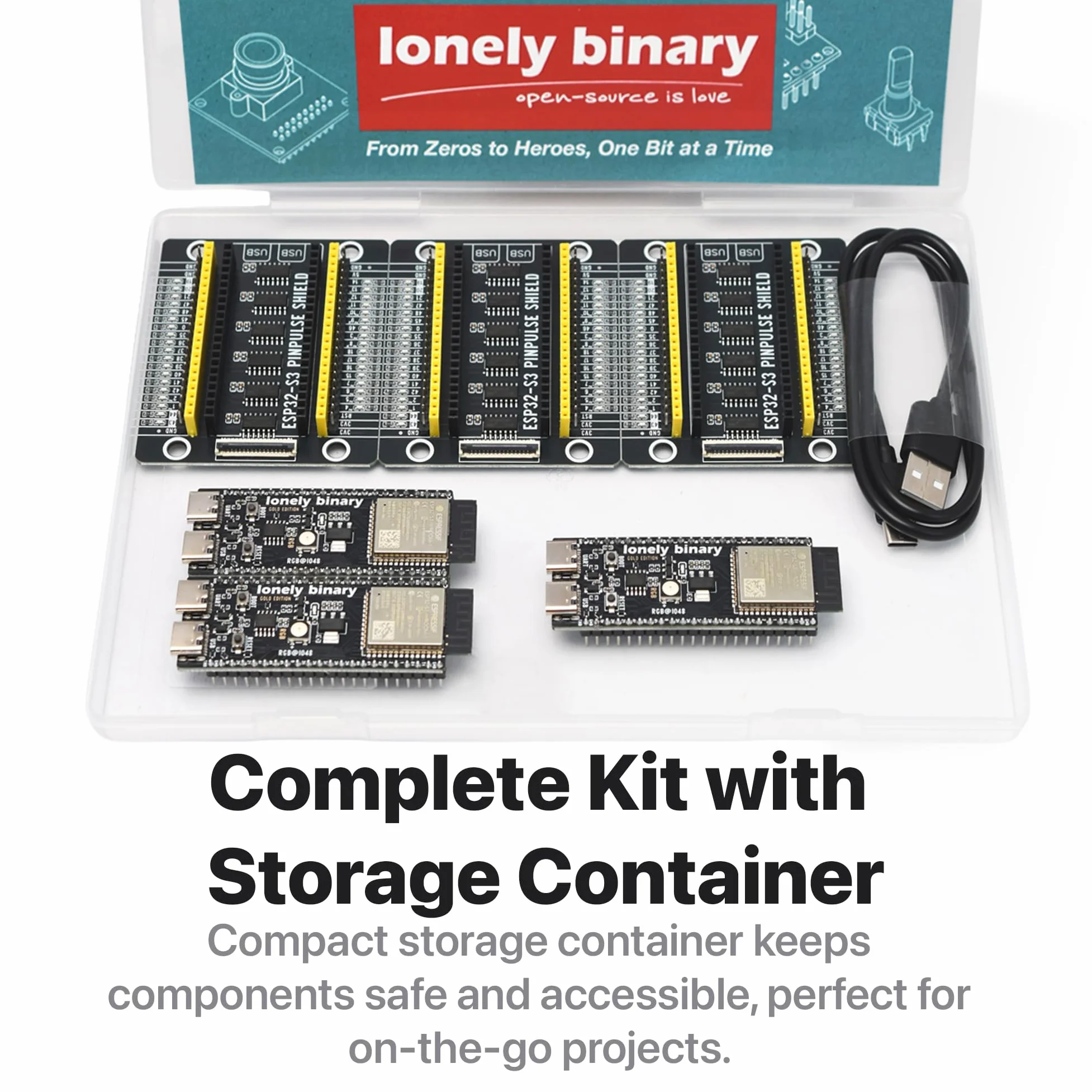 Lonely Binary 3X ESP32-S3 N16R8 Gold Edition con schermo PinPluse 16MB Flash 8MB PSRAM WiFi Bluetooth scheda di sviluppo compatibile con Arduino IDE, C ++, MicroPython