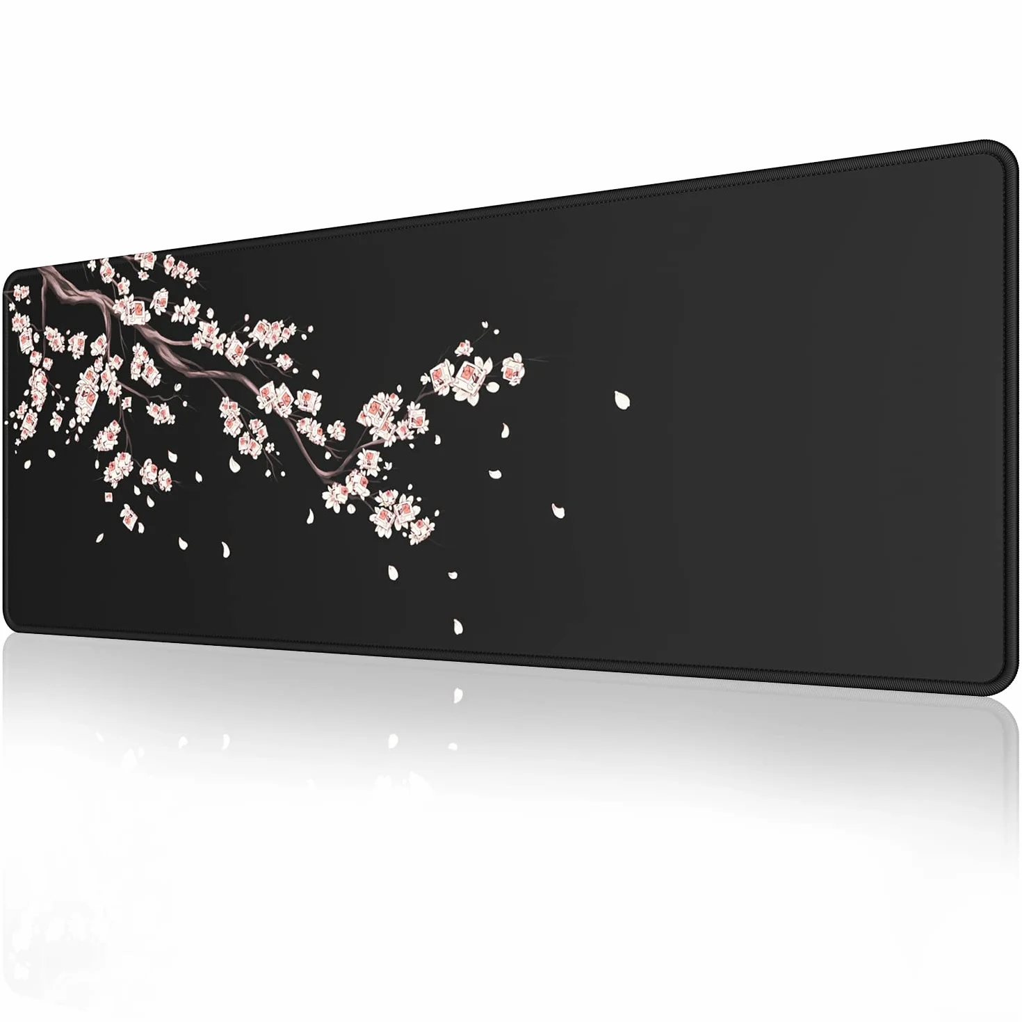 EFISH Tappetino per mouse da gioco 800x300x3 mm rosa e nero con base in gomma antiscivolo bordi cuciti