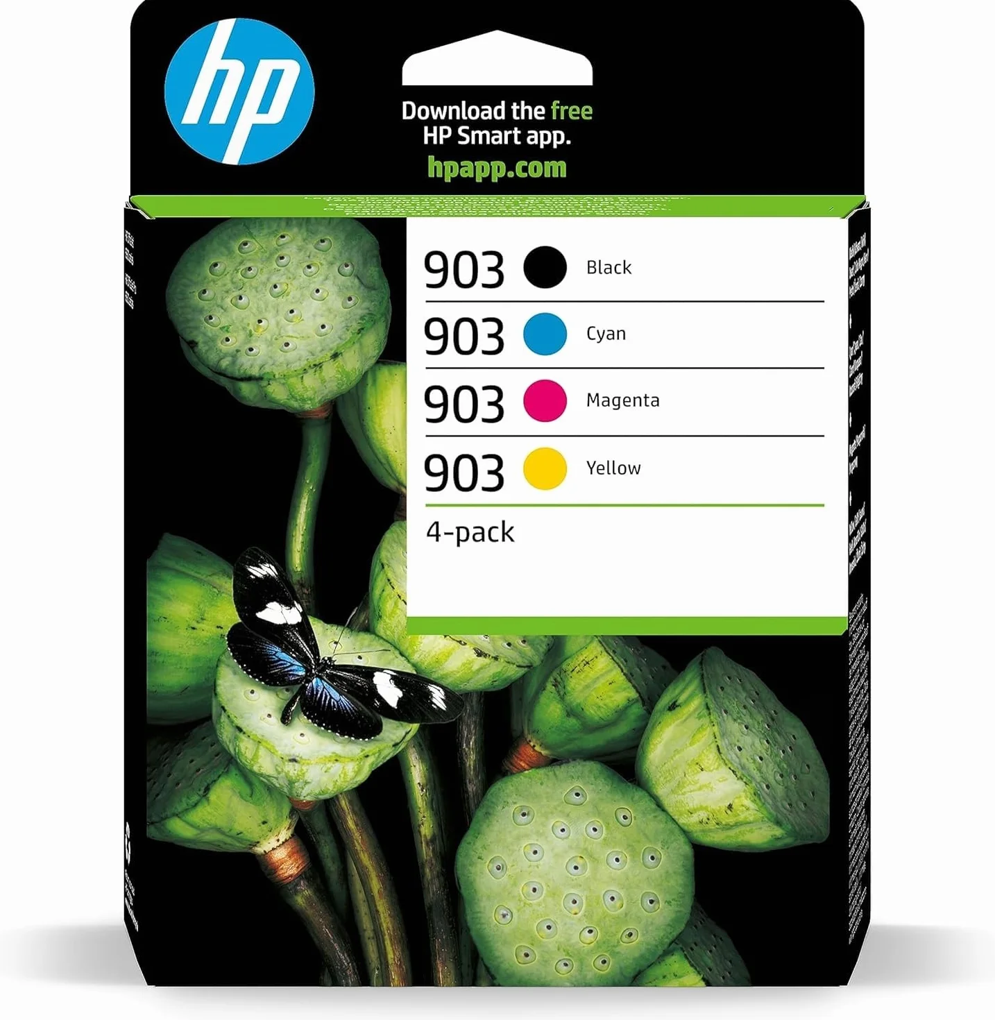 HP 903 Nero, Ciano, Giallo e Magenta, 6ZC73AE, Confezione da 4 Cartucce Originali, Compatibili con Stampanti OfficeJet 6950, OfficeJet Pro 6960 e 6970