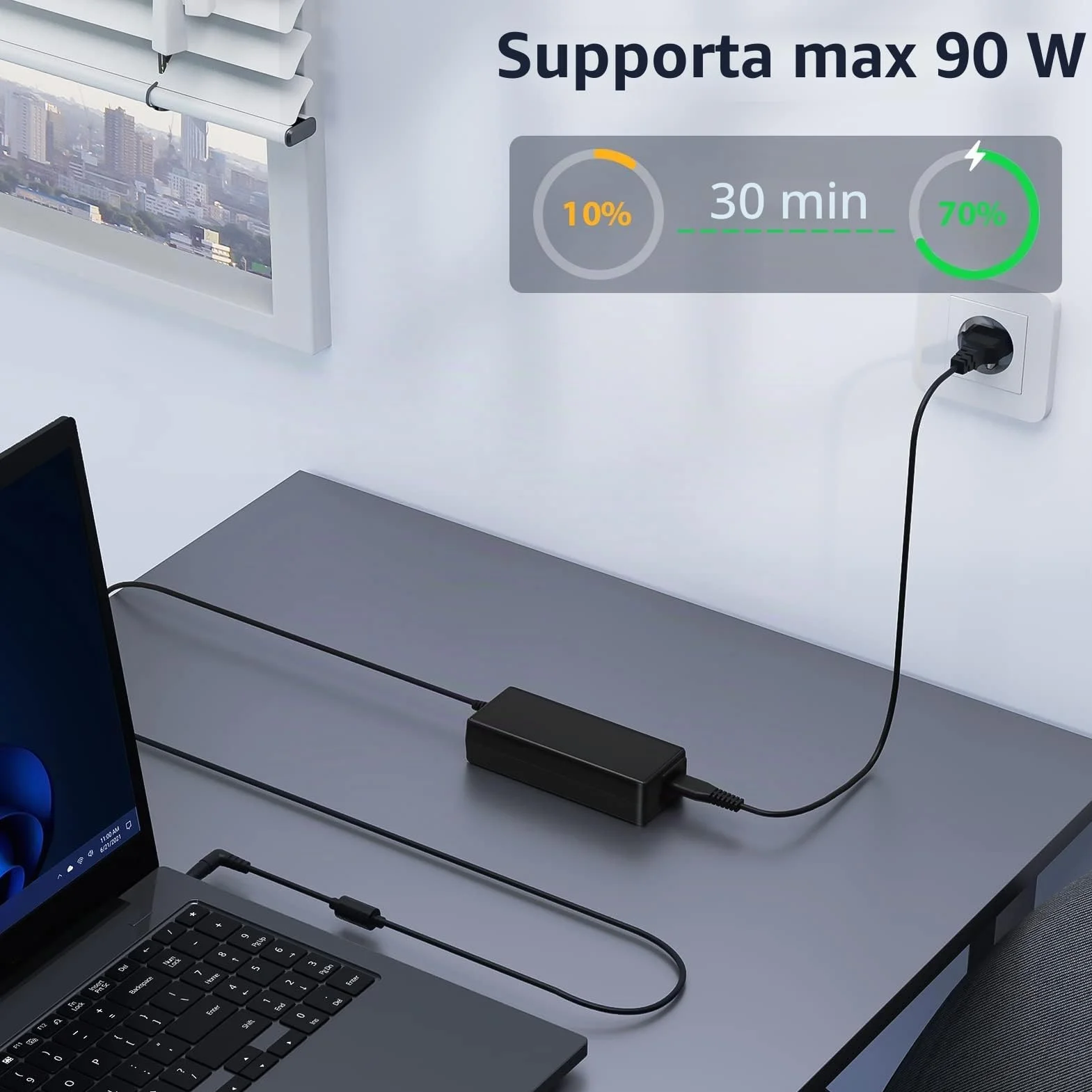 90W Alimentatore Universale Notebook Caricatore PC Universale Portatile per HP Stream ASUS Lenovo Dell Acer Toshiba Sony Fujitsu MSI Samsung