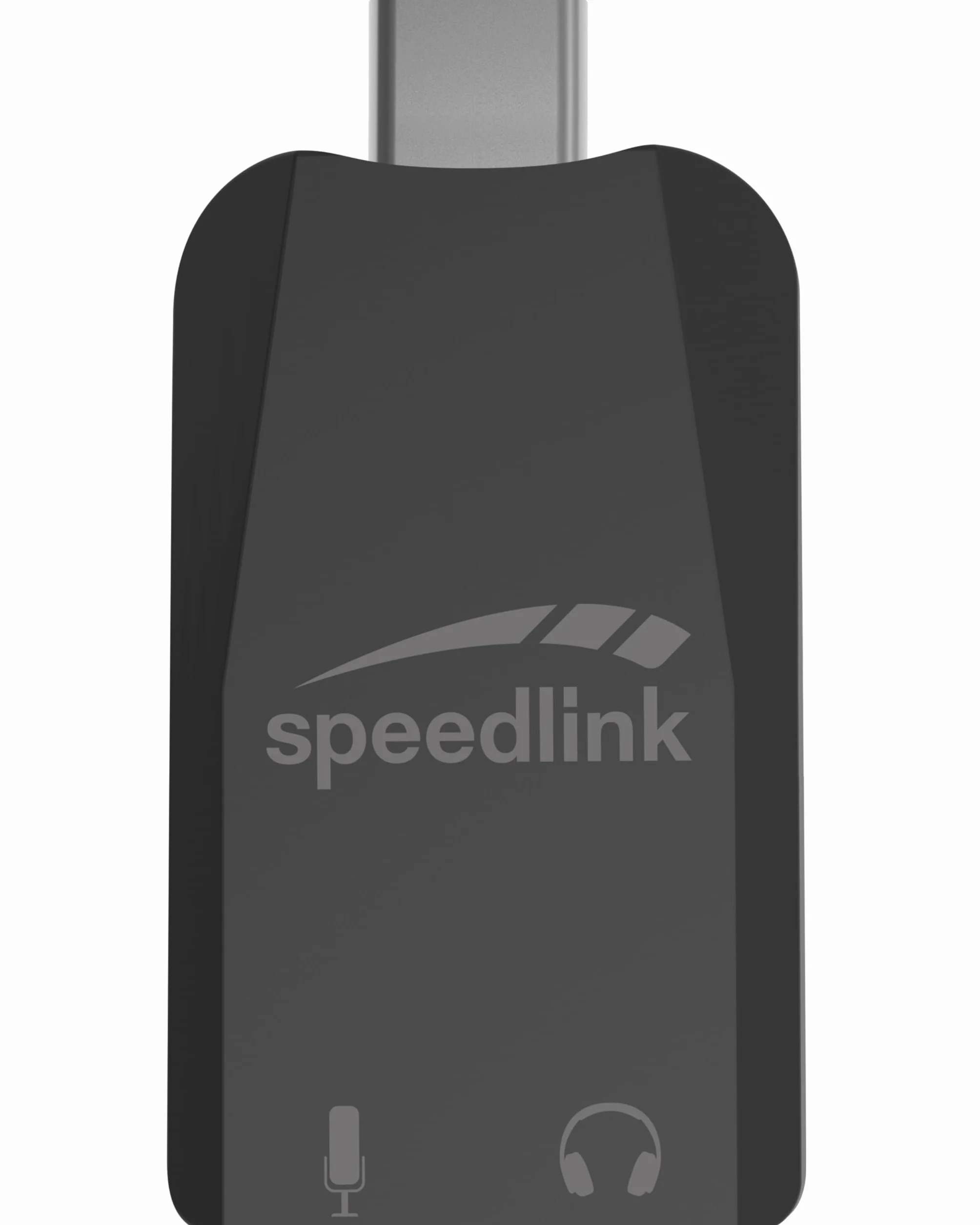 Speedlink VIGO USB-C - Scheda audio esterna Adattatore USB con ingresso microfono e cuffie, da USB-C a jack da 3,5 mm, PC/PS5/Switch2/Switch, nero