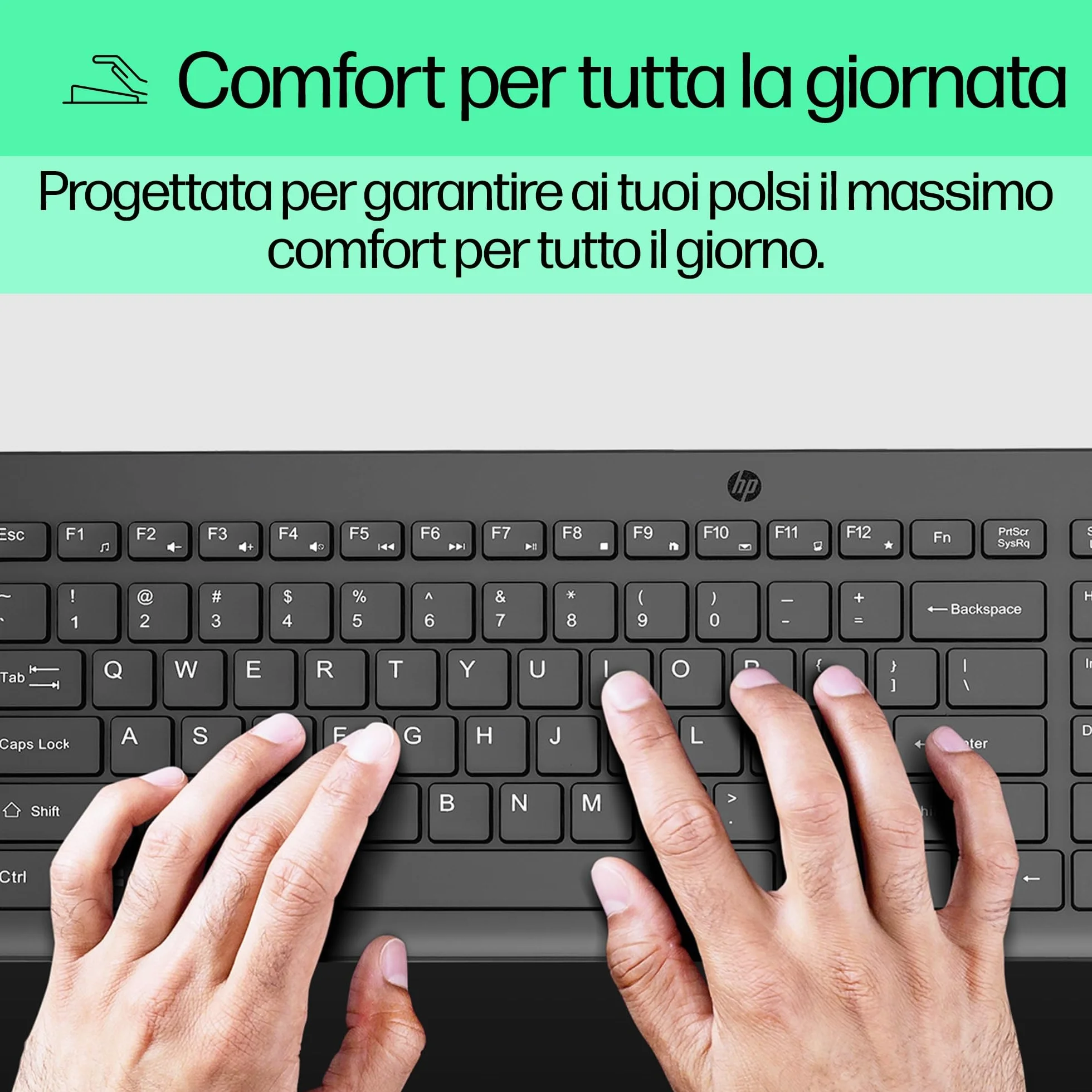HP 150 Tastiera Cablata, Connessione con Cavo USB-A con la Lunghezza di 1 m, 12 Tasti Programmabili, Tastiera Qwerty, Layout Italiano, Compatibile con Windows 10 e 11, Nera