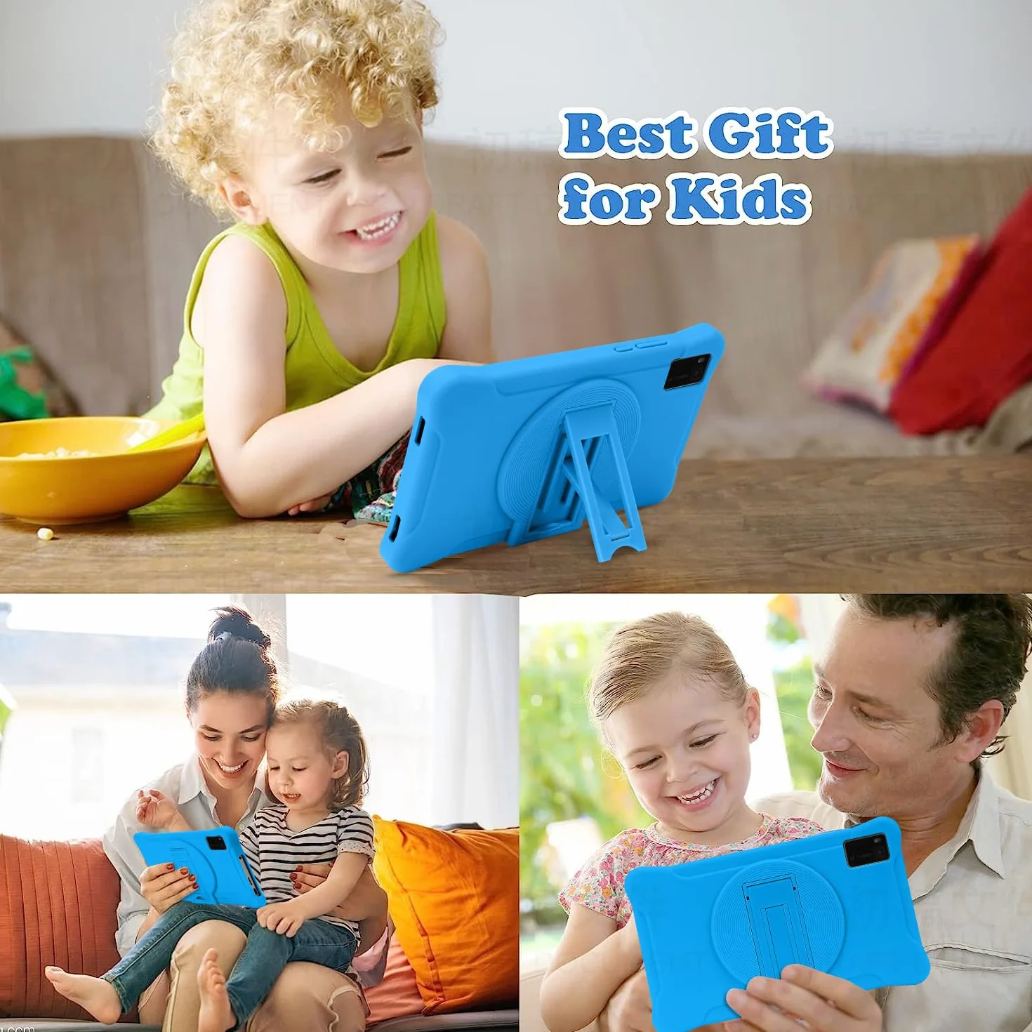Tablet per Bambini 7 Pollici 8GB RAM 64GB ROM (TF CARD 128GB) Google Certificated Wifi Tablet PC con Custodia Protettiva Antiurto