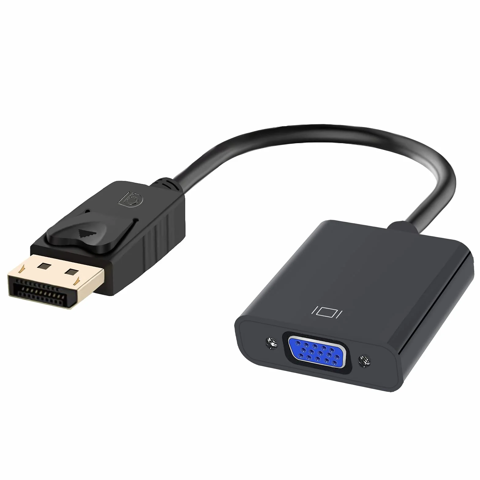 Jsdoin Adattatore da DisplayPort a VGA, 1080p placcato oro, da DP a VGA (maschio-femmina) compatibile con Lenovo, Dell, HP, ASUS