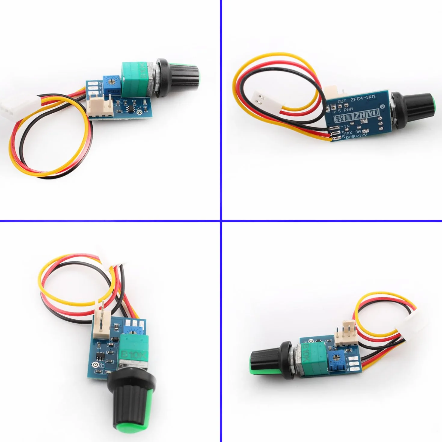 RUNCCI-YUN DC 0-12V PWM Regolatore di velocità della ventola,4Pins 1 canali PC CPU Manopola di controllo della velocità del regolatore per Il Telaio del Pc del Computer（Con terminali precablati）