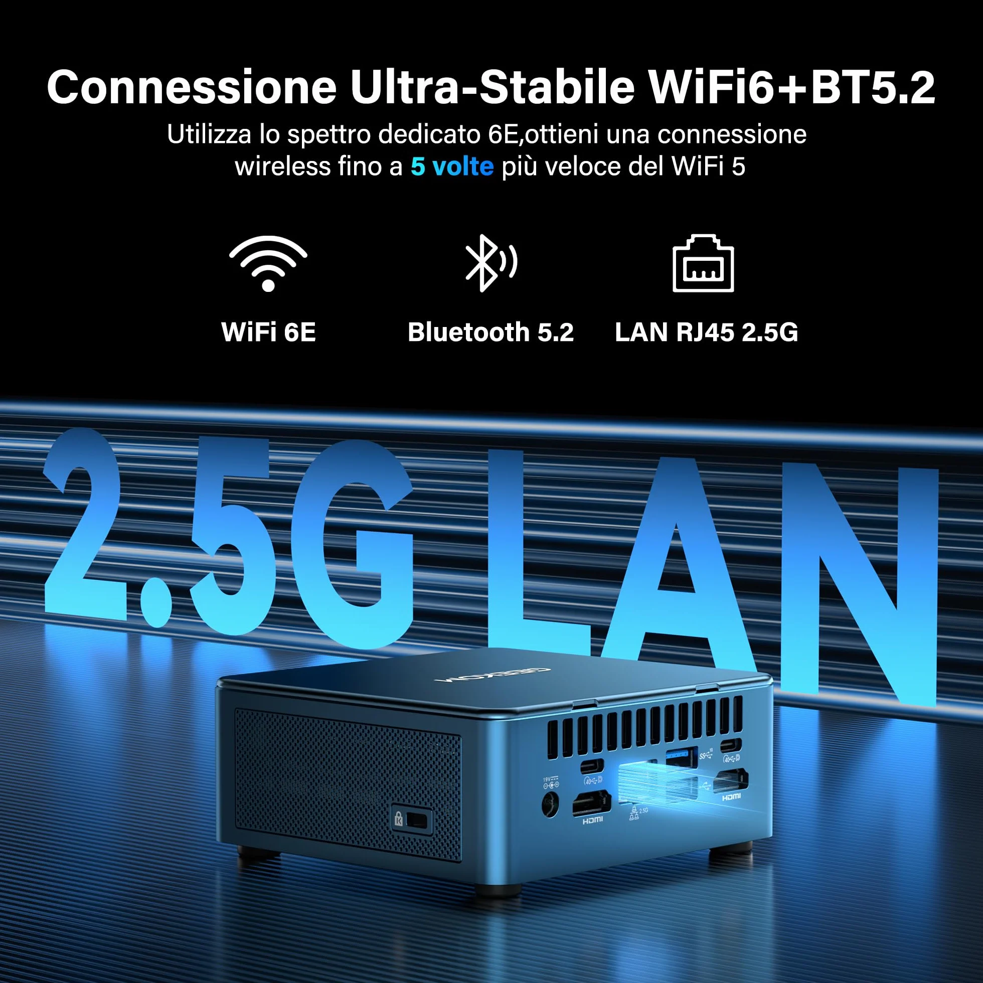 GEEKOM IT12 Mini PC Intel i5-12450H 16GB DDR4 512GB SSD Windows 11 Pro 2.5G LAN Wi-Fi 6E USB4 8K