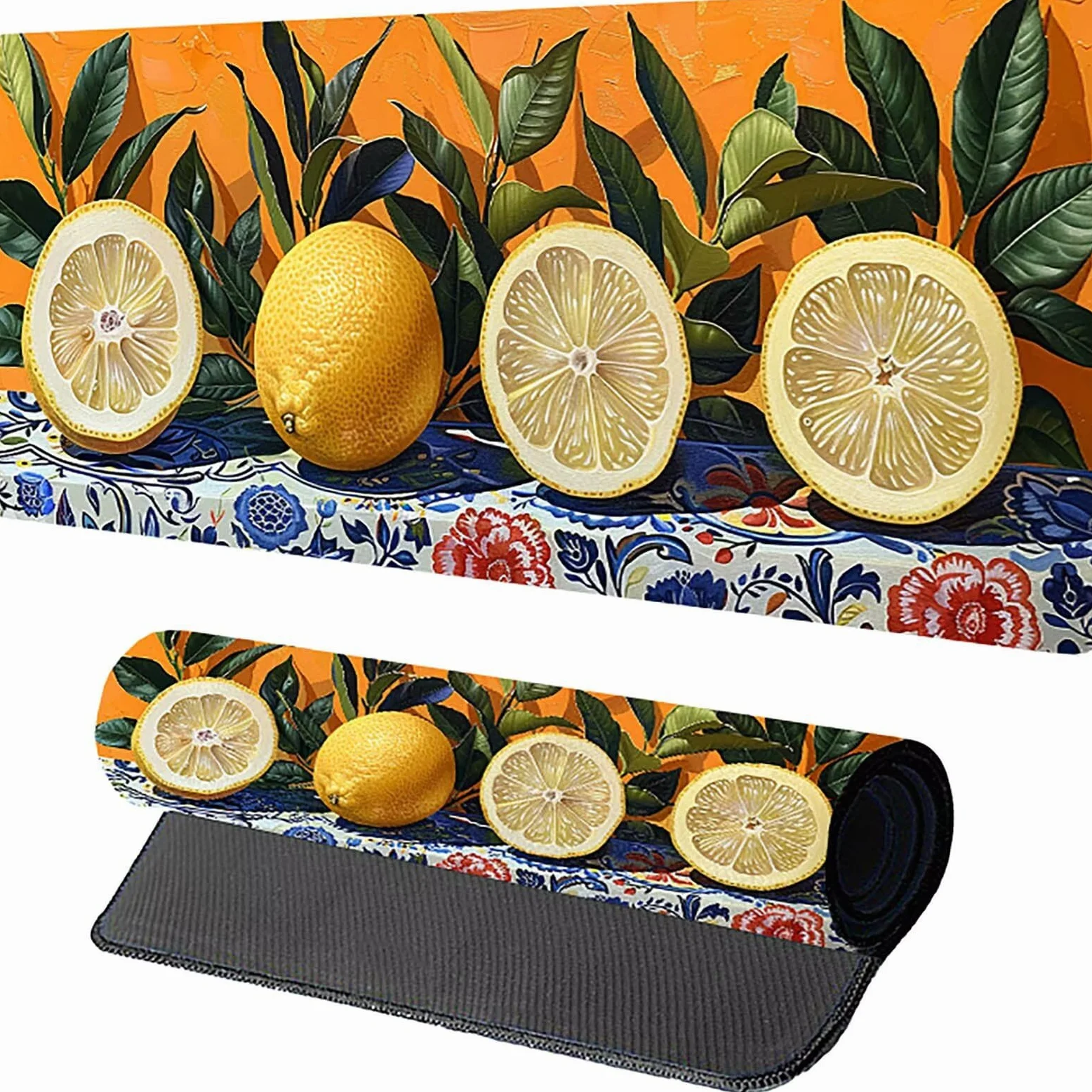 Tappetino Mouse XXL 1500 x 800 mm, Tappetino Mouse Frutta, Gaming Mousepad Migliorare la Velocità e la Precisione, Mouse Pad con Base in Gomma Antiscivolo, Ufficio Accessori Gaming, Giallo 7-2837
