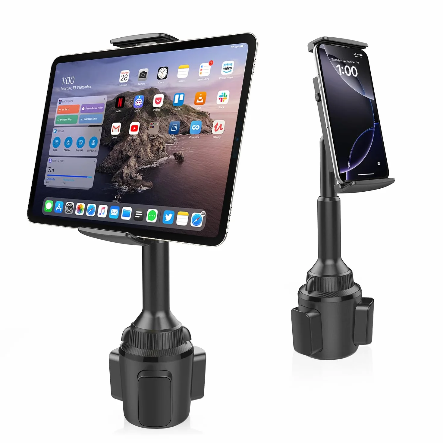 APPS2Car Portabicchieri Auto Supporto Tablet 4,3-11 pollici iPad Mini Air Pro iPhone Smartphone