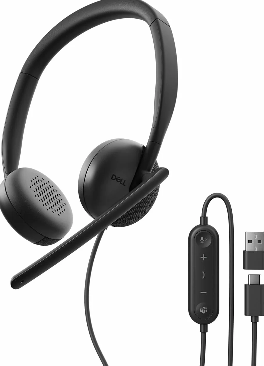 Dell Pro WH3024 - Casque filaire avec élimination du bruit par l IA. Dell WH3024-DWW