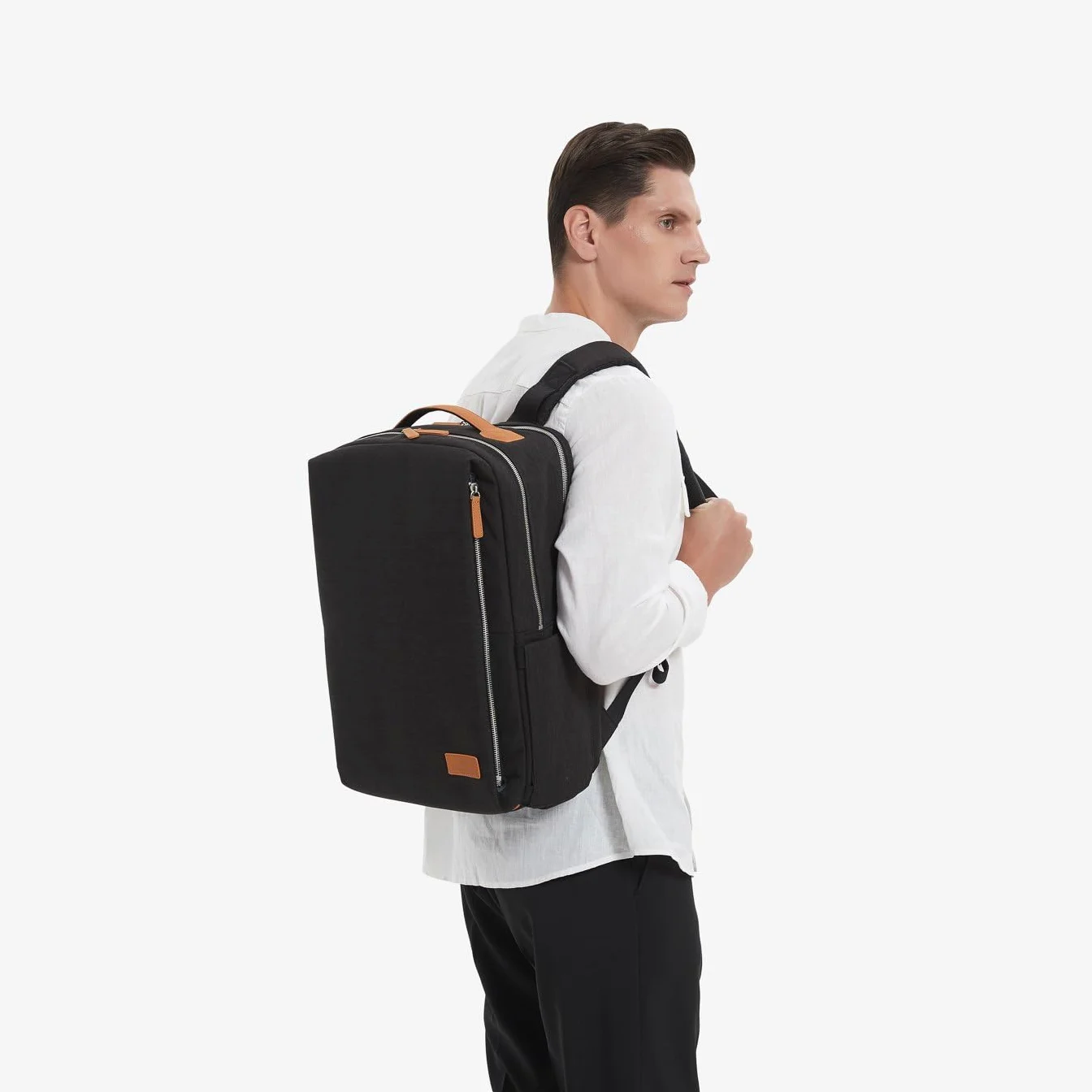 Nordace Siena Pro 15 - Zaino intelligente con ricarica USB, zaino per laptop da 16", zaino quotidiano da 20 l, per viaggi, tutti i giorni o lavoro, Nero-marrone., Normal, Zaini Daypack