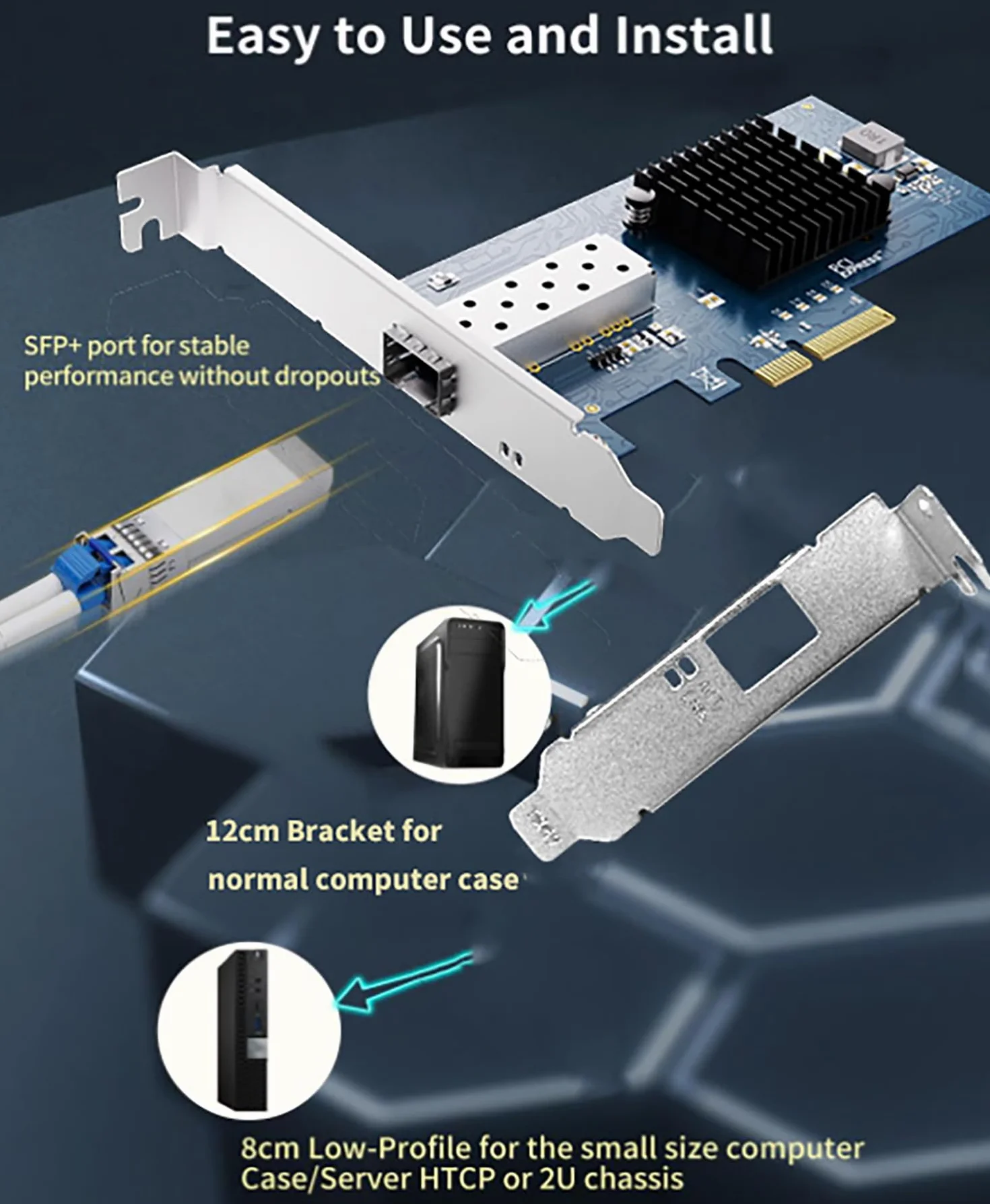 Scheda di rete SFP+ PCI-e aperta da 10 GB, con controller Intel 82599 (X520-DA1), adattatore Ethernet da 10 Gbps, scheda NIC 10Gbe 10G, supporto Windows/Windows Server/VMware