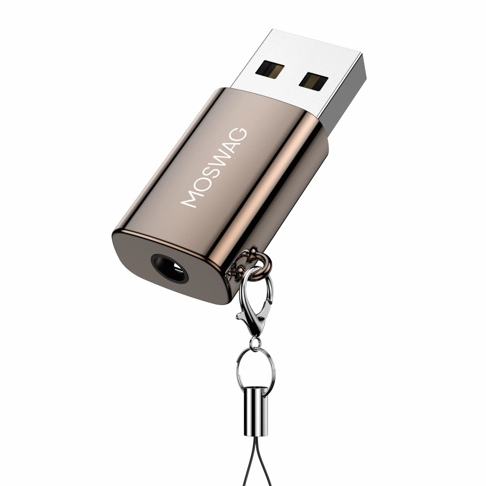 MOSWAG Adattatore audio da USB a jack da 3,5 mm, adattatore audio jack per scheda audio esterna, convertitore AUX per microfono TRRS USB compatibile con cuffie, PC, laptop, Mac, desktop, Linux, PS4 e
