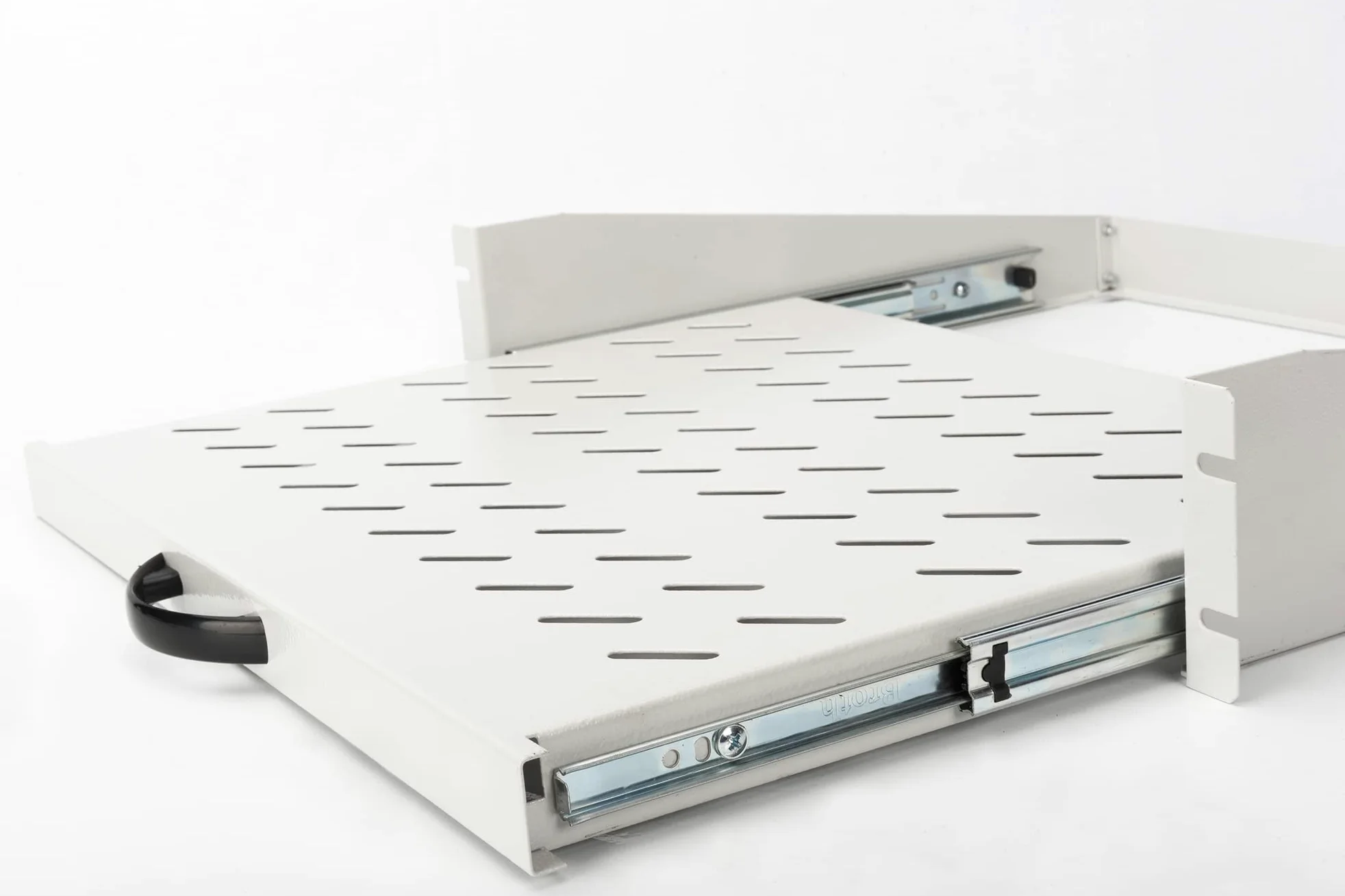 DIGITUS Ripiano Estraibile - 19 Pollici - 2U - Montaggio Frontale - Portata 30 kg - per armadi di Rete e Server - A Partire da 450 mm di profondità dell'Armadio - Grigio
