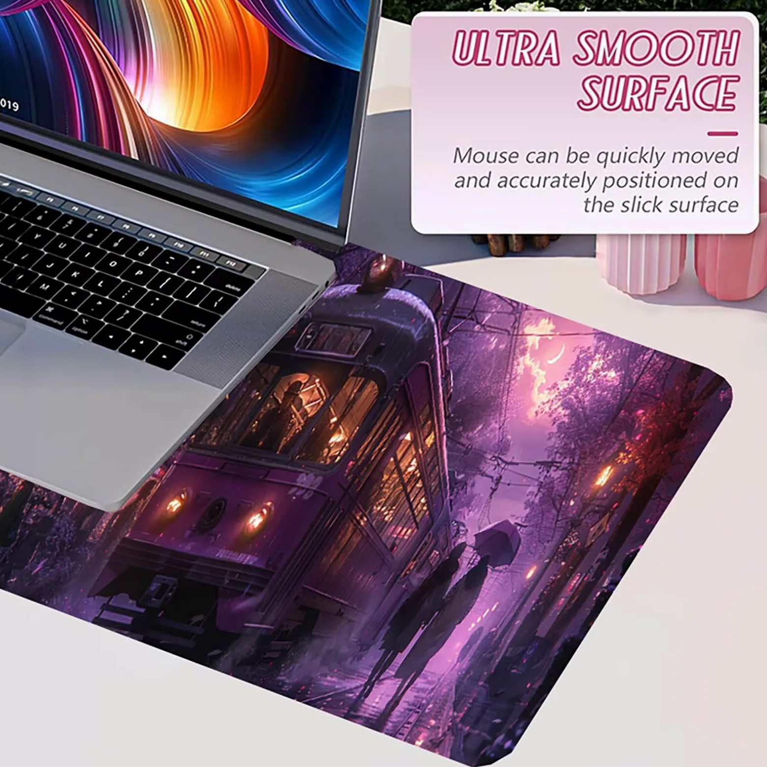 Tappetino Mouse XXL 1500 x 800 mm, Tappetino Mouse Strada, Gaming Mousepad Migliorare la Velocità e la Precisione, Mouse Pad con Base in Gomma Antiscivolo, Ufficio Accessori Gaming, Rosa B-4082