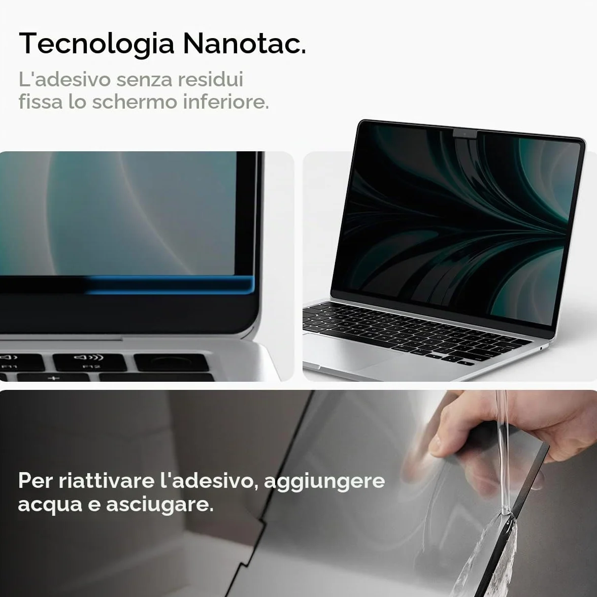 Spigen Safeview Filtro Privacy Magnetico compatibile con MacBook Air 13 pollci (M5 2026 / M4 2025 / M3 2024 / M2 2023), Anti-Spia, Rimovibile, con Panno per la Pulizia e Custodia
