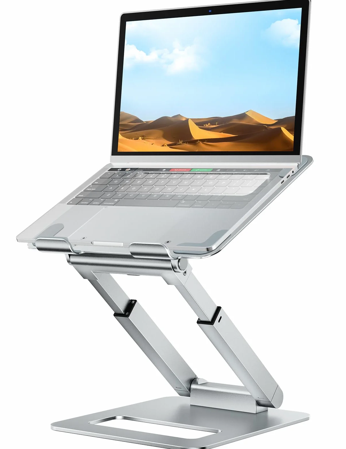 tounee Supporto PC Portatile, Siediti for Stare In Piedi Supporto Laptop Ergonomico Regolabile, Supporto Notebook Laptop Computer Stand Compatibile con MacBook Air Pro Tutti i Laptop da 10-17"-Argento