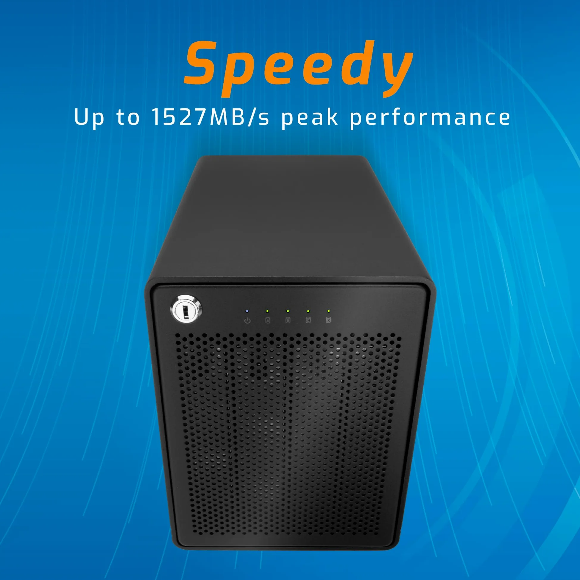 OWC Enclosure di archiviazione a 4 vani con doppie porte Thunderbolt 3